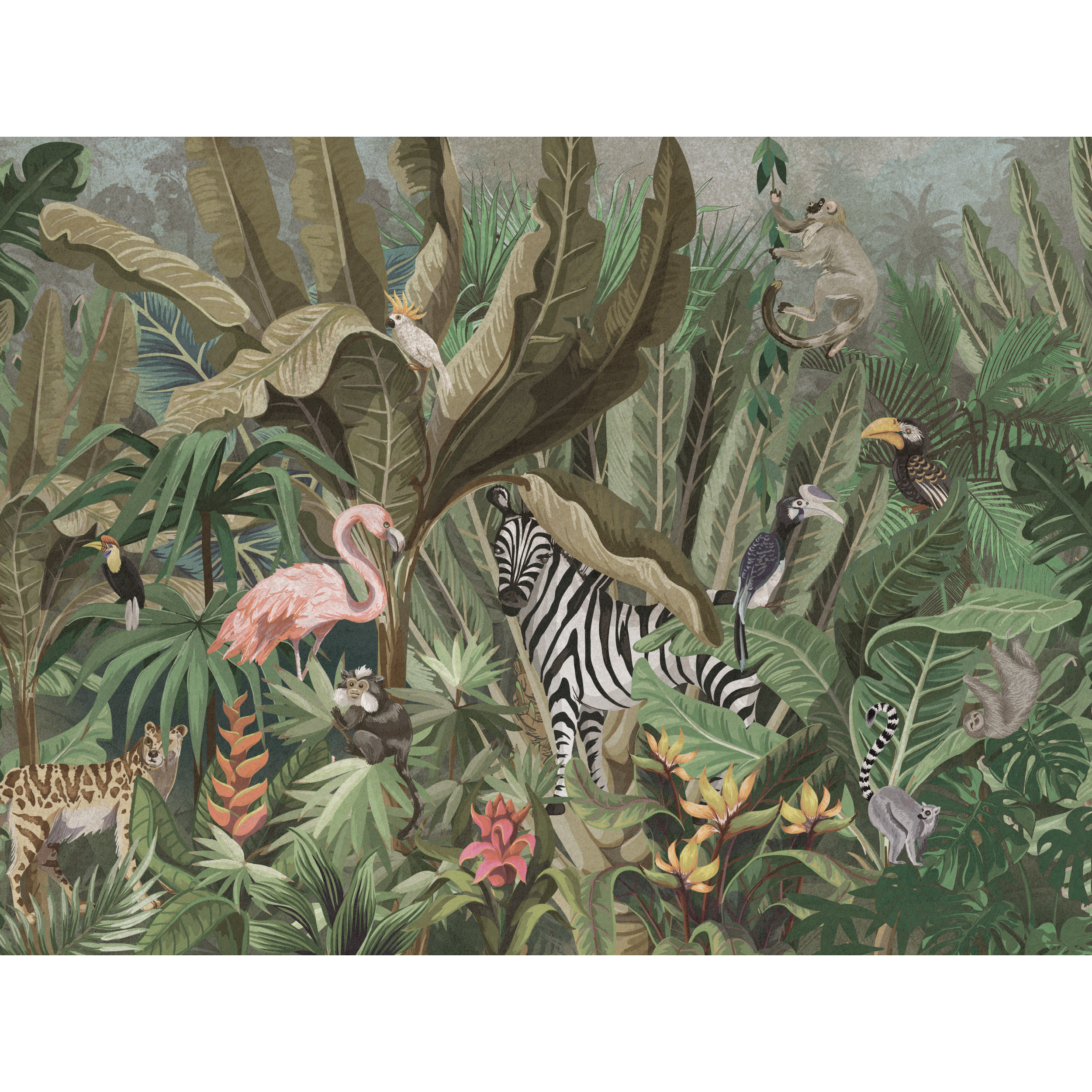 Mural Exotic egzotyczna dżungla 400 x 280 cm delikatna struktura