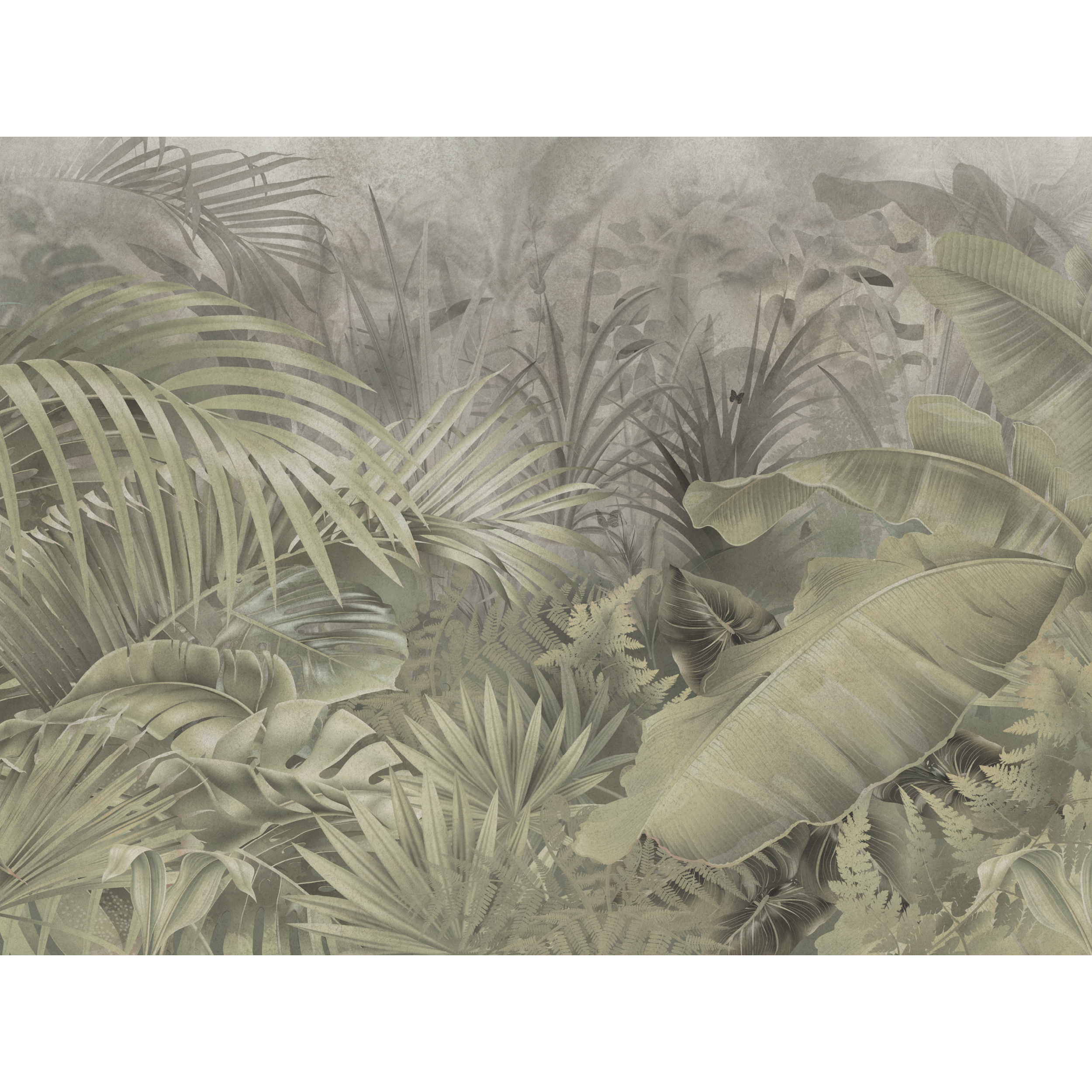 Mural Amazonia zielone liście 400 x 280 cm delikatna struktura