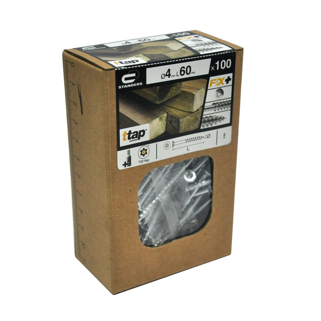 100 vis acier tête fraisée ttap® STANDERS, Ø4 x L.60 mm