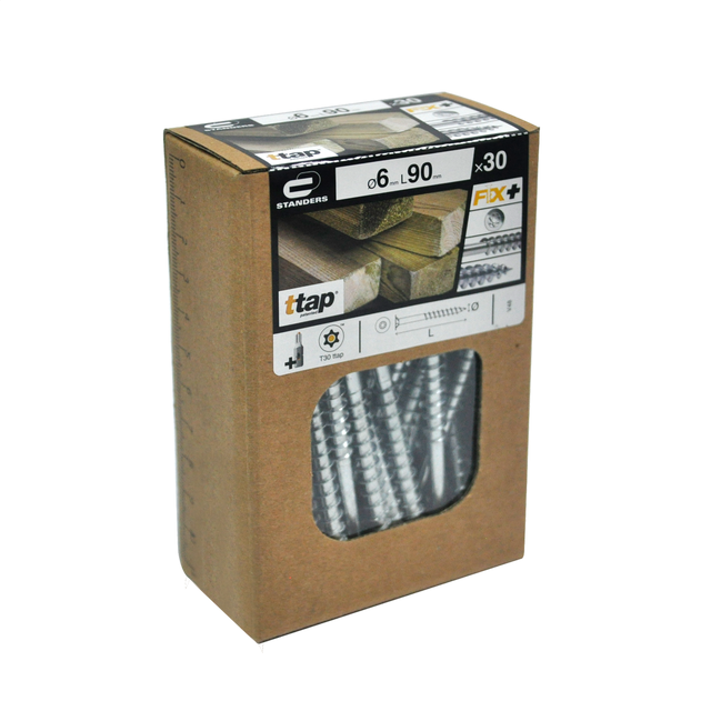 30 vis acier tête fraisée ttap® STANDERS, Ø6 x L.90 mm