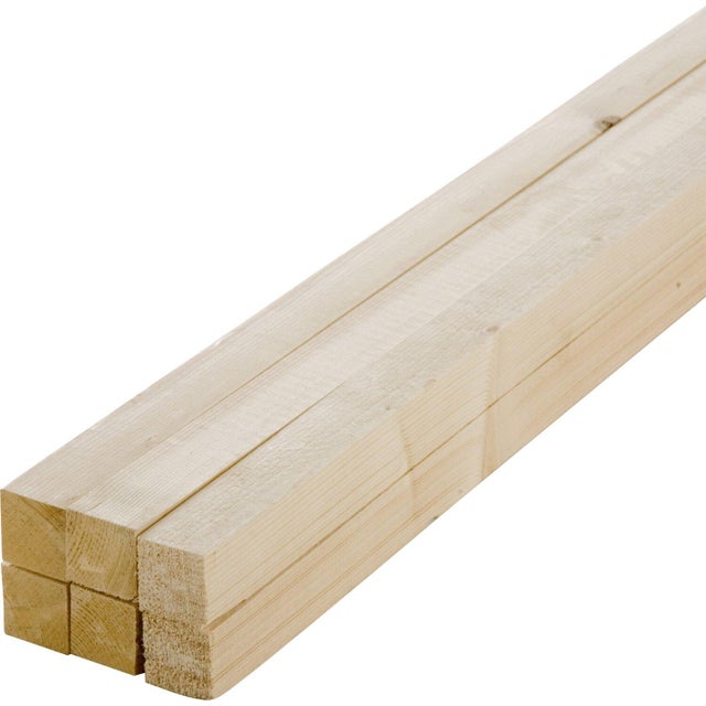 Pack de 6 listones de abeto sin cepillar 32x32x2000 mm (ancho x espesor x largo)