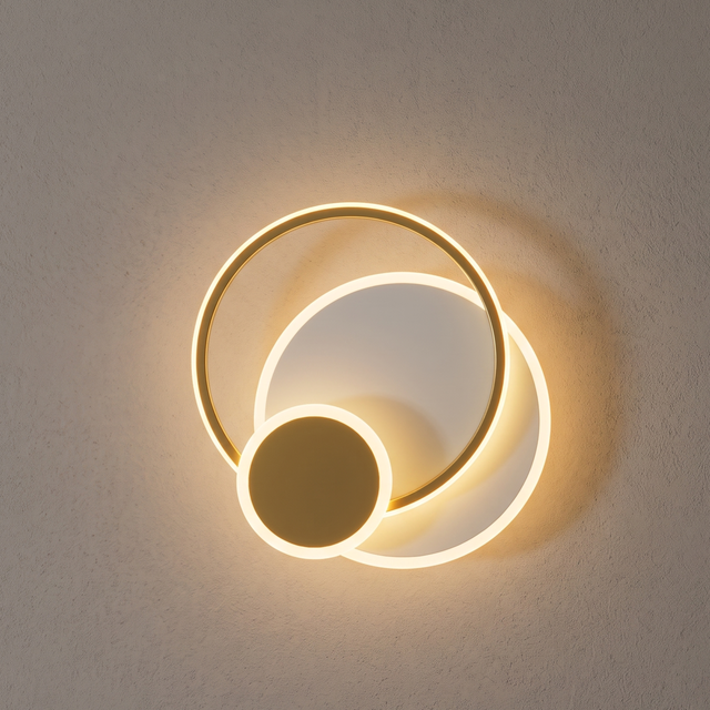 Plafonnier LED, Emingo, 3200 lumens, laiton, blanc chaud à froid,D.34cm, INSPIRE