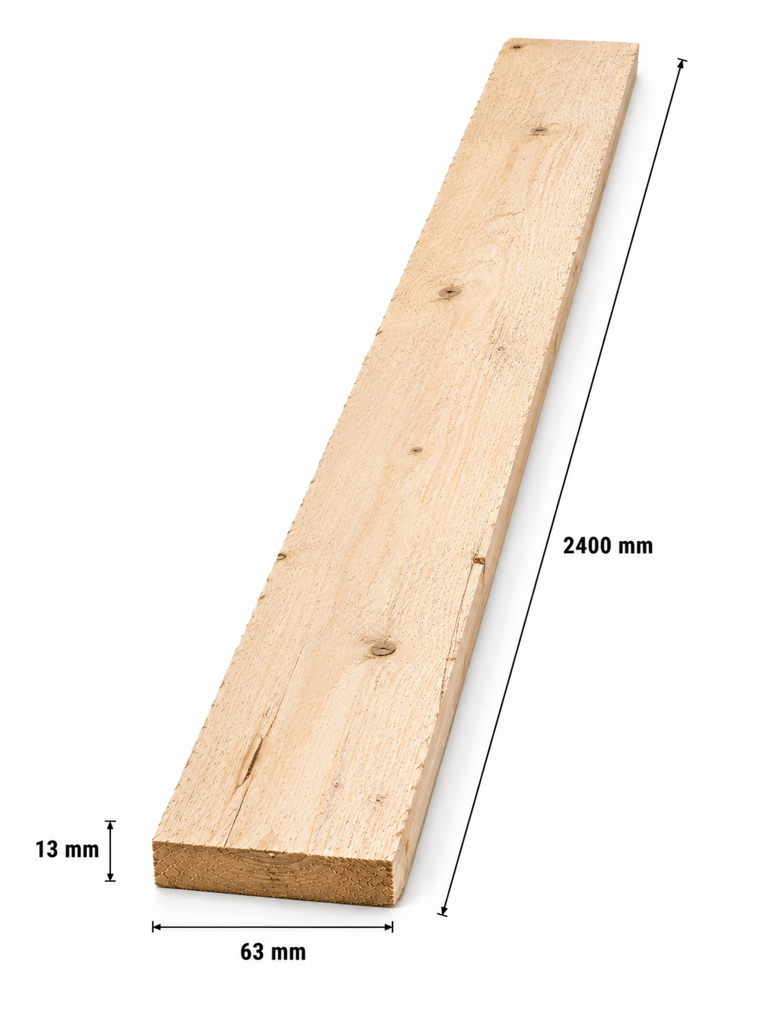 Listón de abeto sin cepillar 13x63mm x 2.4M (ancho x espesor x largo) - 2