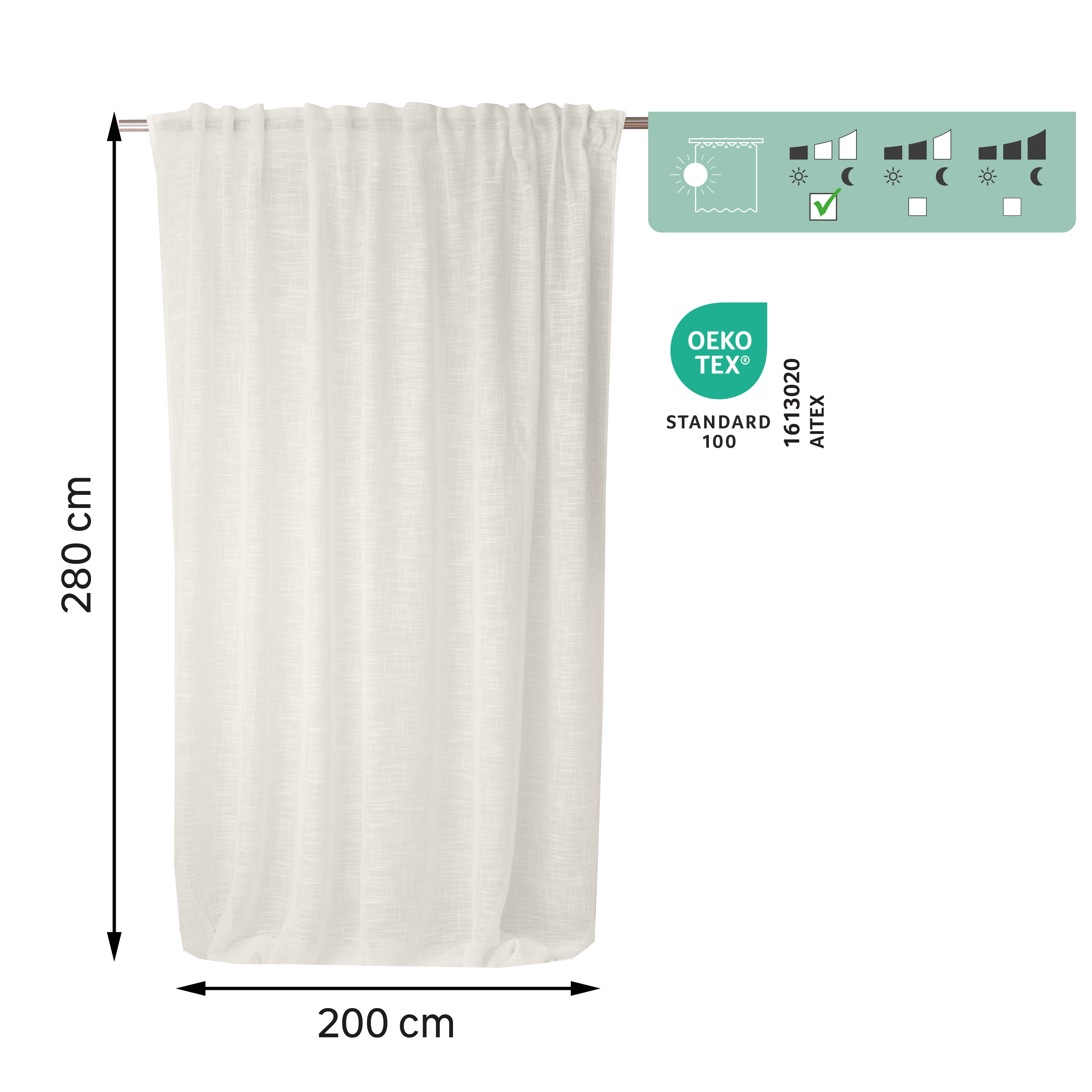 Cortinado fita e/ou presilha Amina 200x280cm trench 6 Inspire - 7
