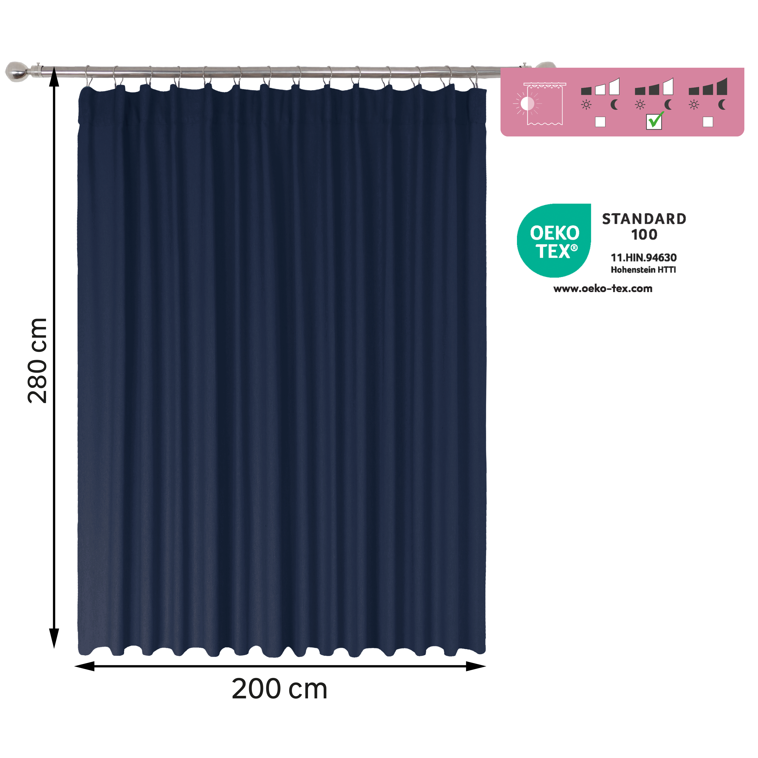 Cortinado fita e/ou presilha Kalpe 200x280cm fjord Inspire - 7