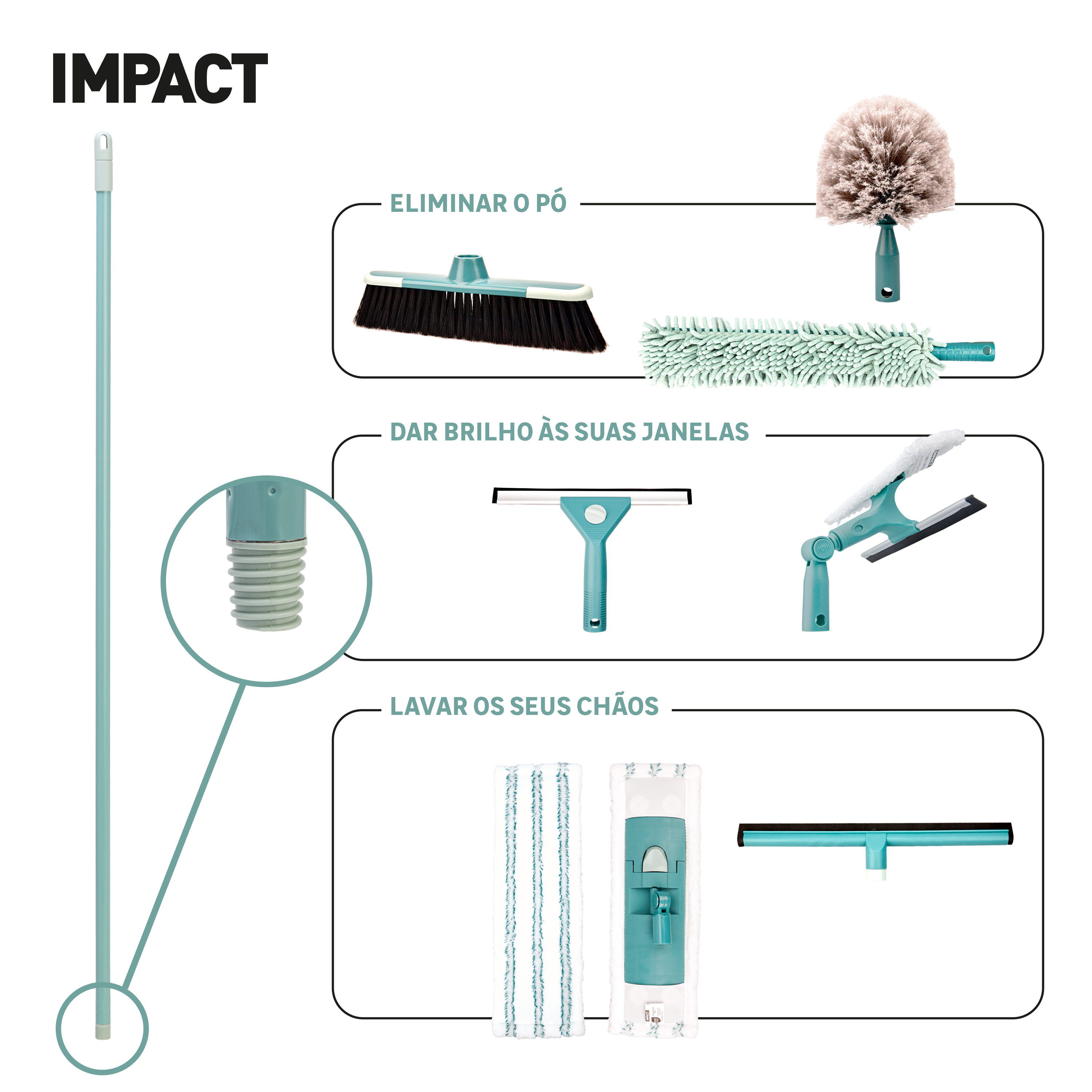 Rodo limpa vidros com molhador Impact 25cm - 5