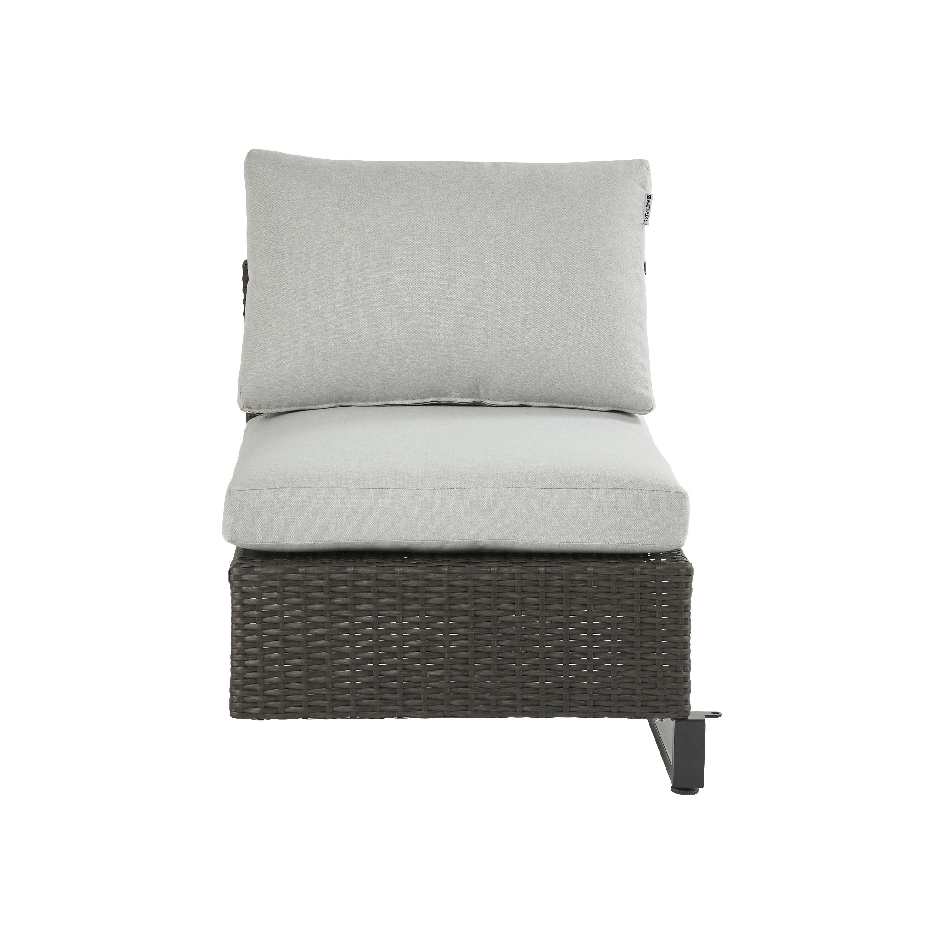 Poltrona centrale con cuscino grigio Noa NATERIAL, struttura in acciaio antracite seduta in rattan sintetico antracite, L 58 x H 62 x P 68 cm - 6