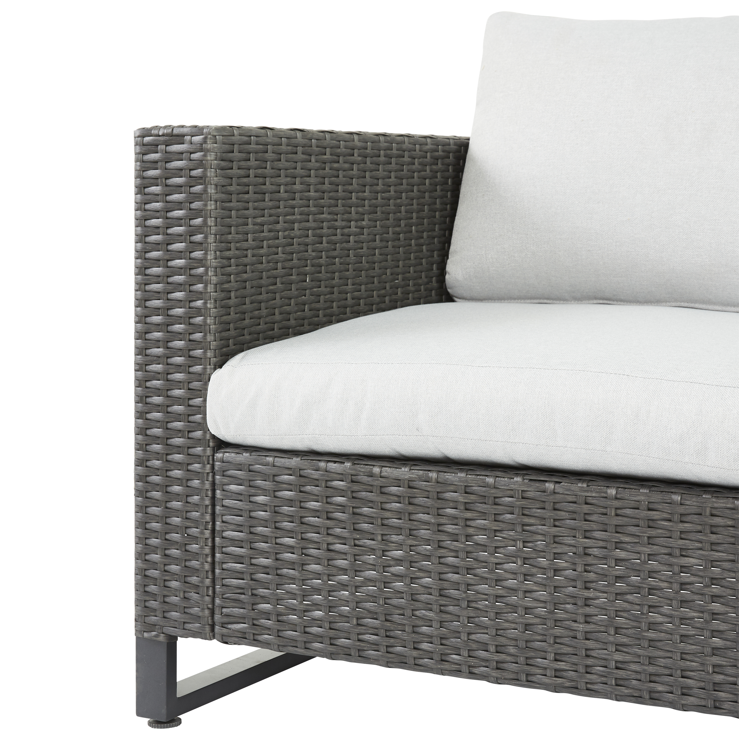 Sofá de canto em rattan sintético cinzento escuro Naterial Noa - 5