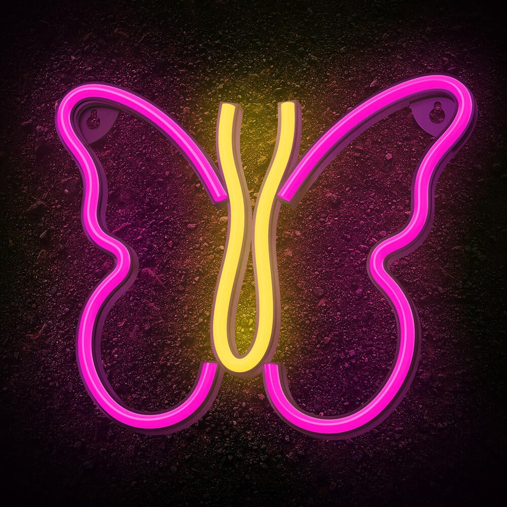 Forever Blanco/Naranja/Verde Neon Led Light Butterfly Pink - Imagen 4