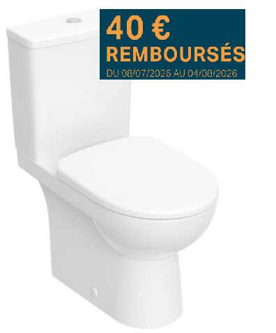 Pack WC à poser sortie double sans bride (sans rebord) G300 GEBERIT