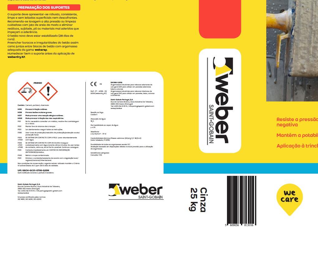 Argamassa de impermeabilização WEBERDRY KF 25KG - 4