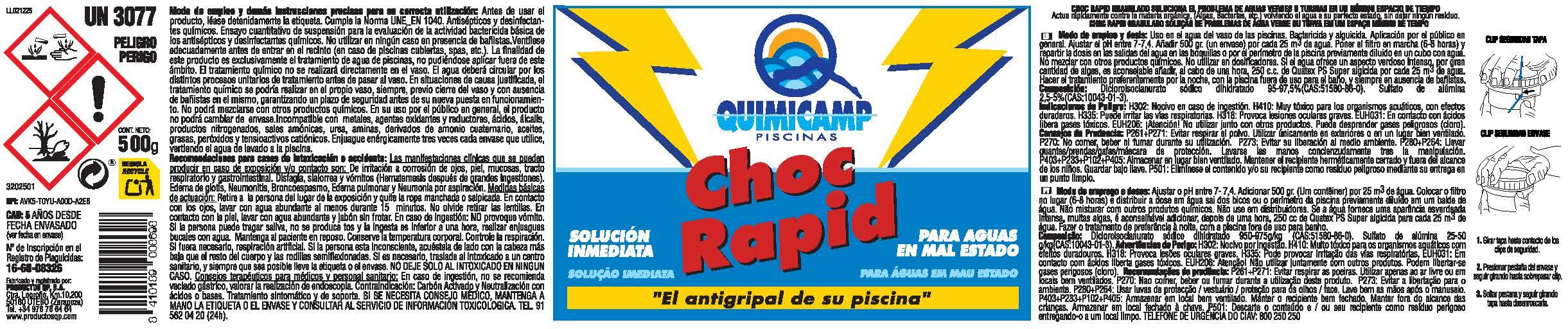Cloro rápido 500gr Quimicamp - 4