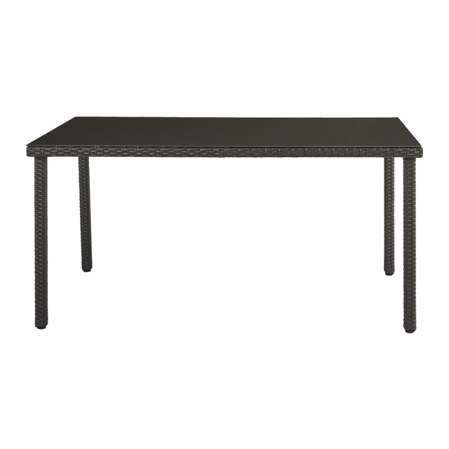 Tavolo da pranzo per giardino Noa NATERIAL in acciaio con piano in vetro grigio per 6 persone 150x90cm