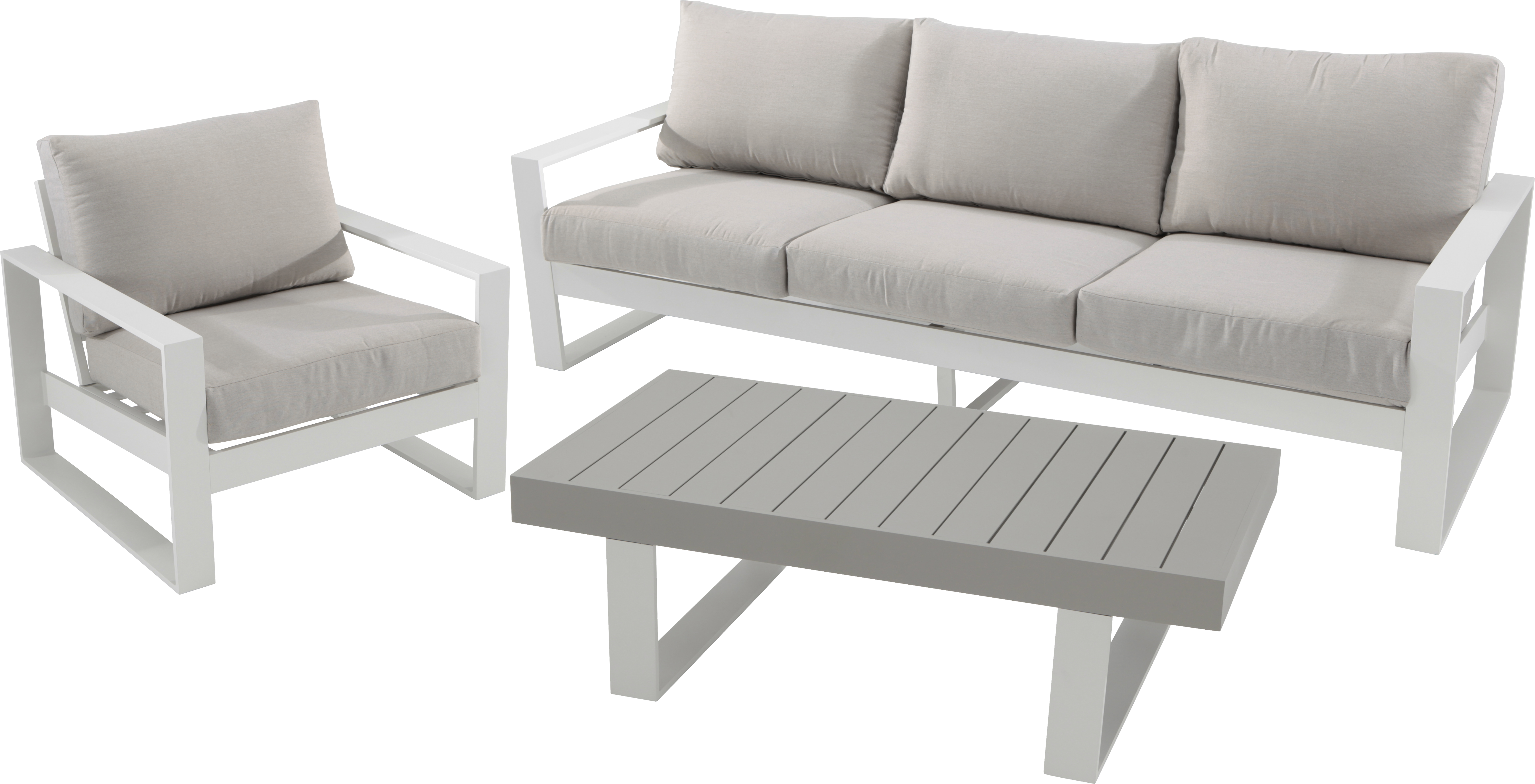 2 Cadeirões de jardim alumínio branco Las Vegas Naterial - 3