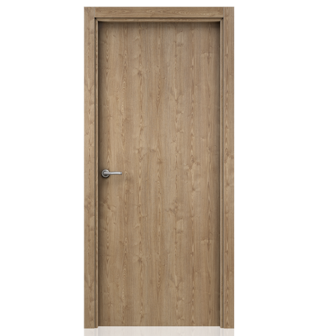 PUERTA ABATIBLE EN BLOCK VINILO CASTAÑO 62,5CM CIEGA DERECHA