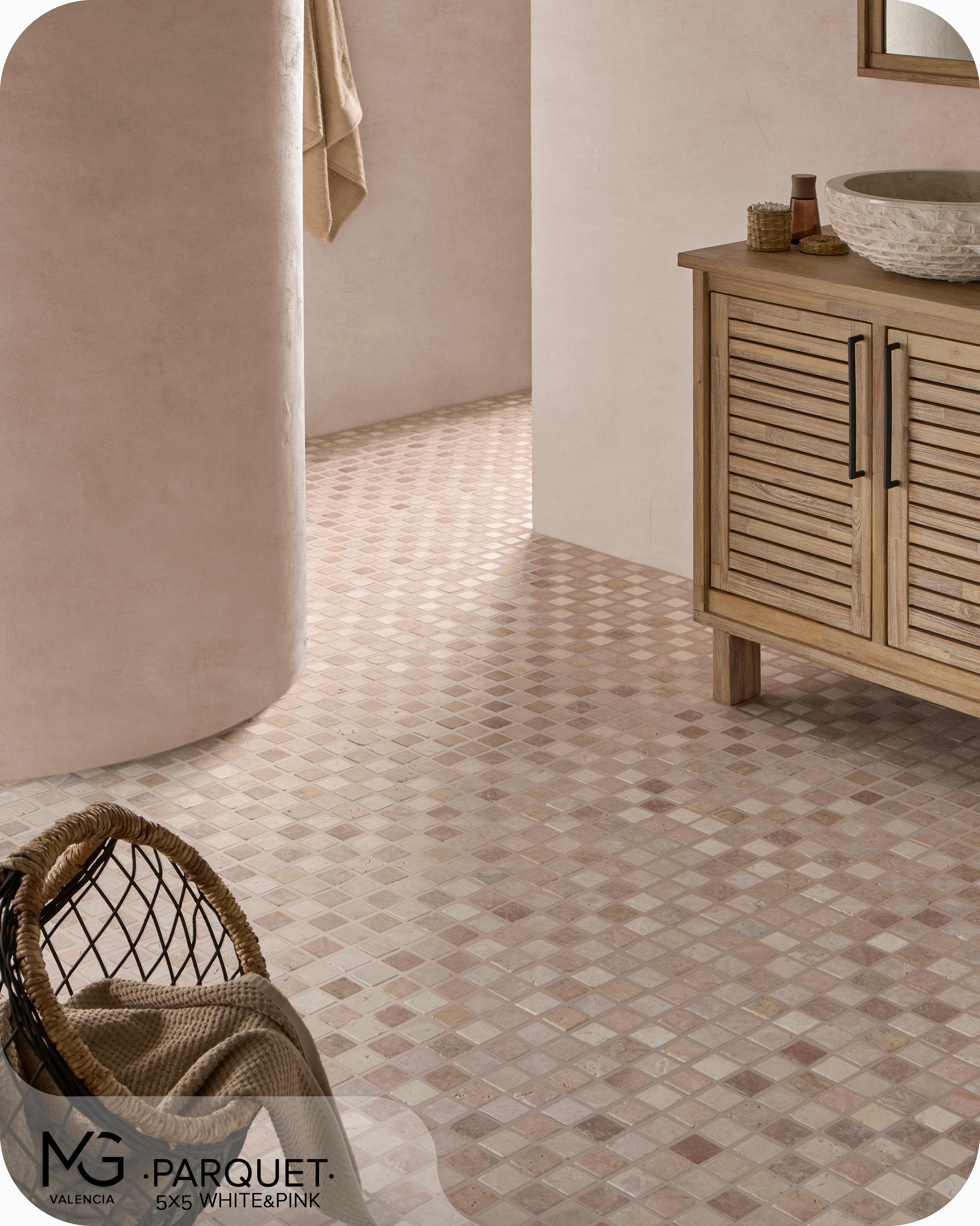 Azulejo mosaico mármol efecto piedra multicolor 30x30 cm C1 - 3