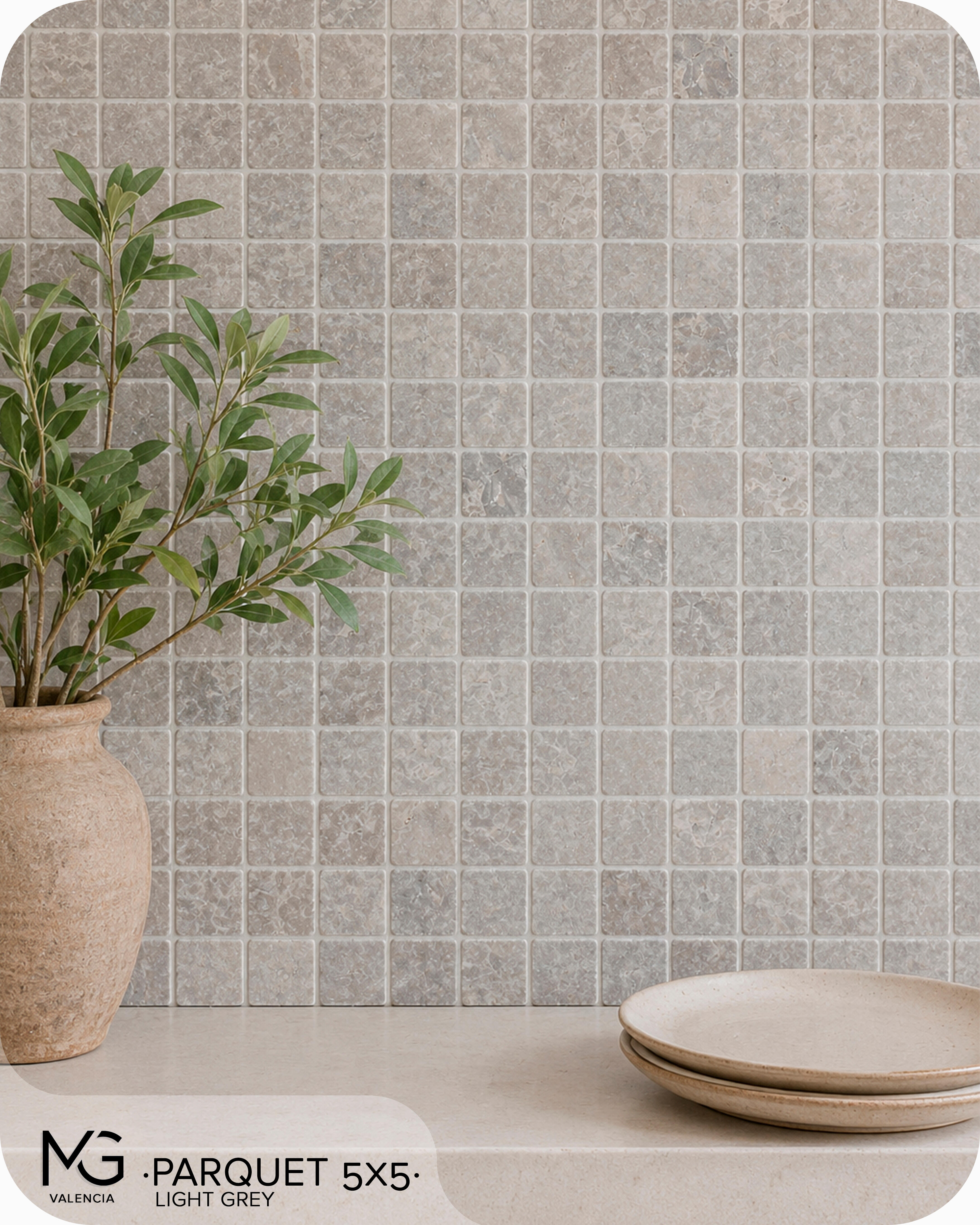 Azulejo mosaico mármol Steel efecto piedra gris 30x30 cm C1 - 3