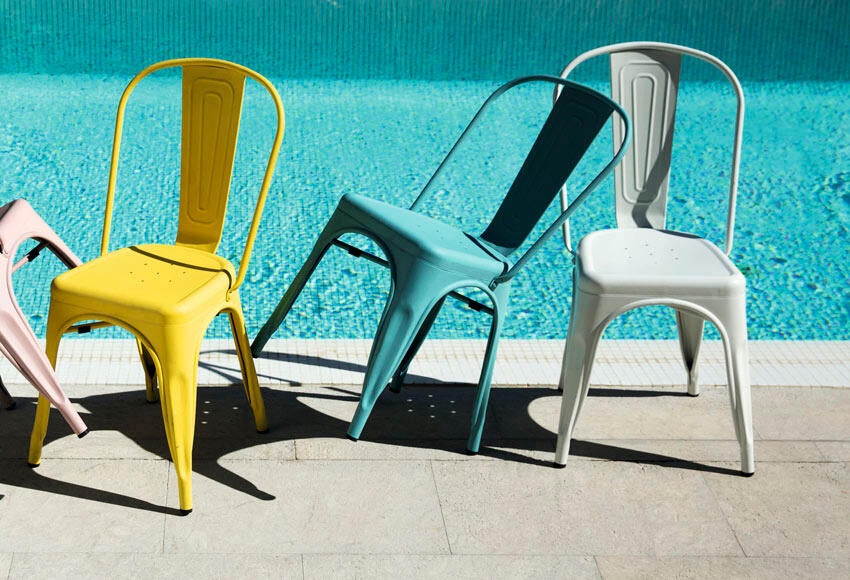Cadeira de metal SOHO AZUL AQUA - 5