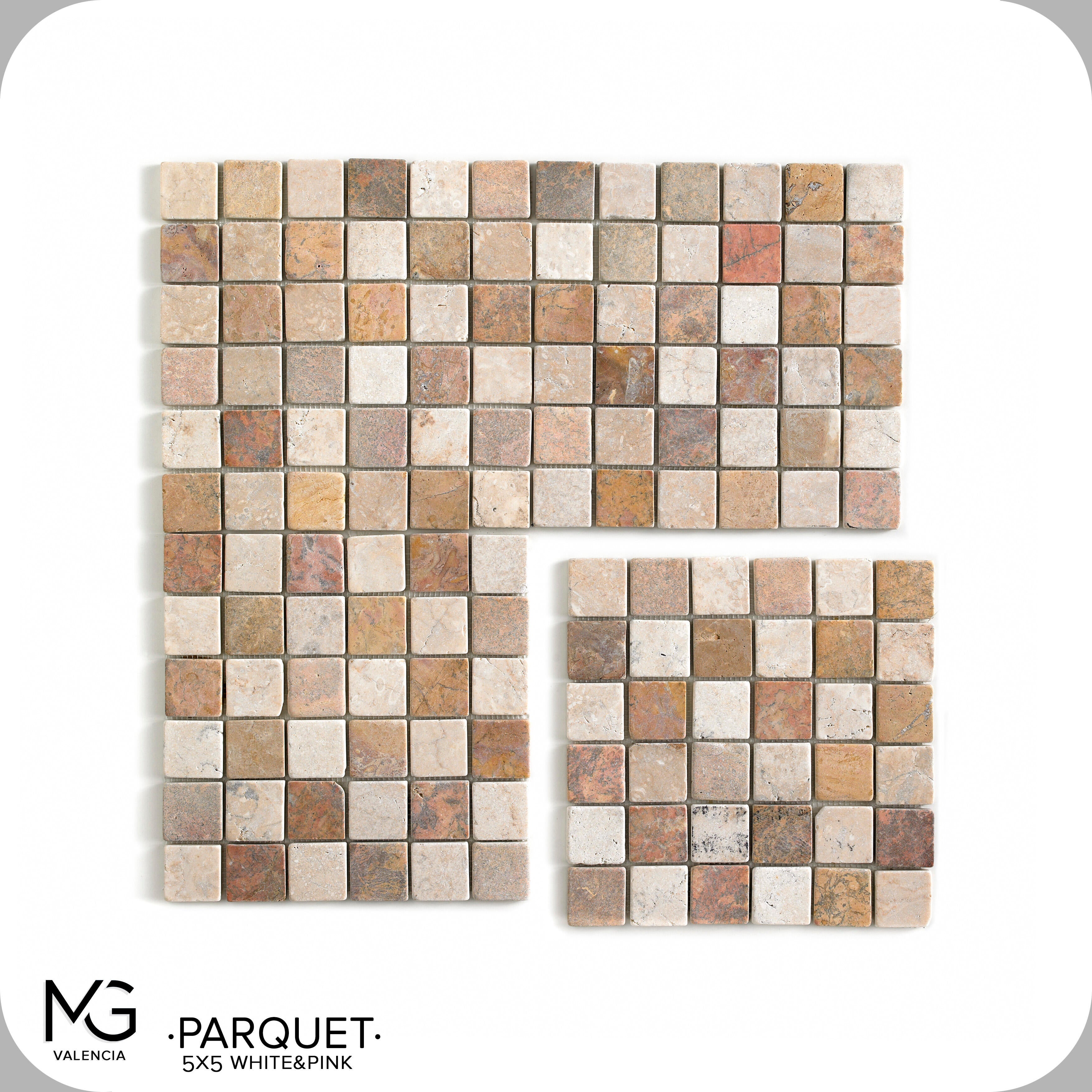 Azulejo mosaico mármol efecto piedra multicolor 30x30 cm C1 - 2