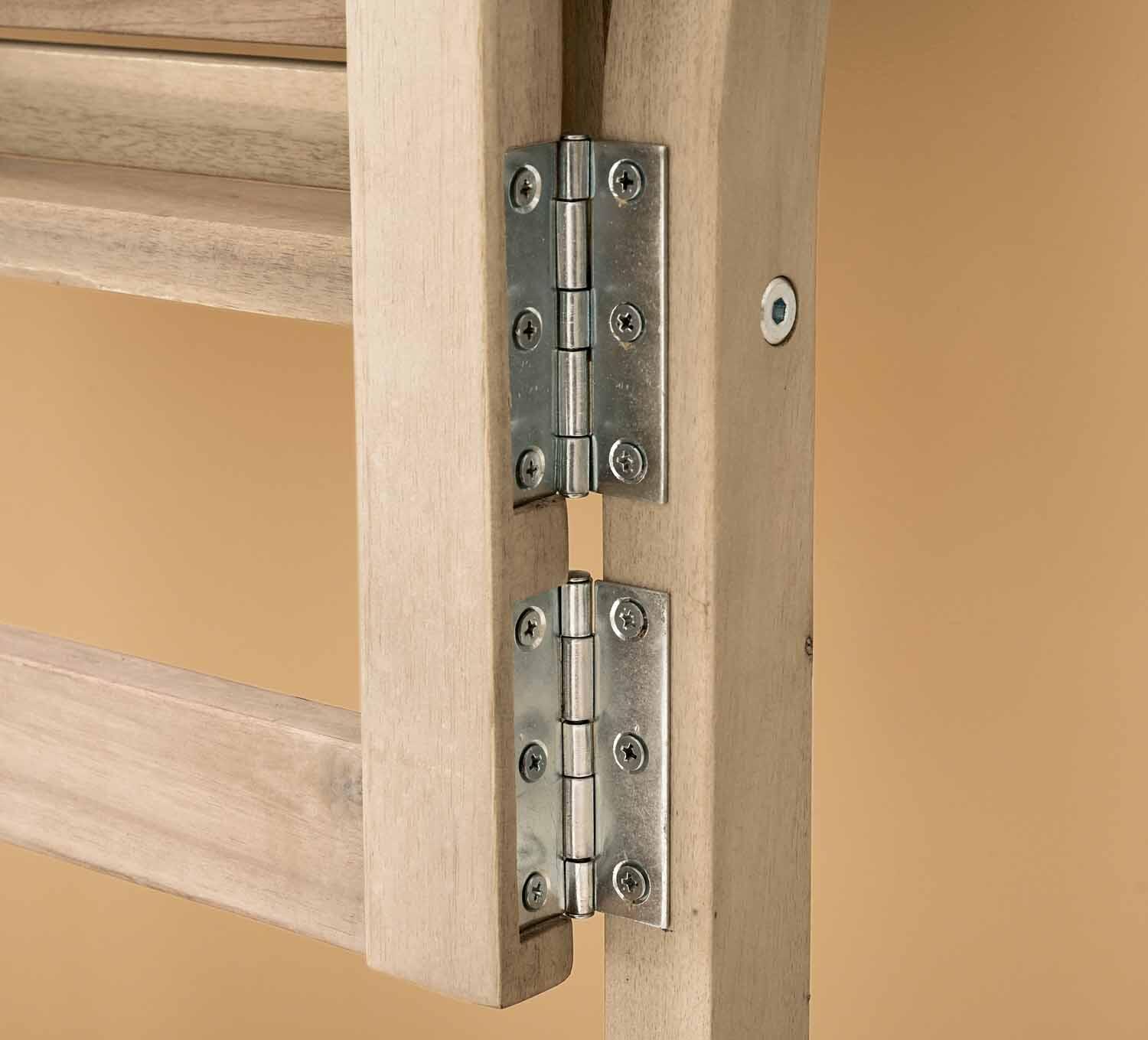 Panca da giardino in acacia con braccioli pieghevole Solaris NATERIAL, 2 posti, seduta beige - 5