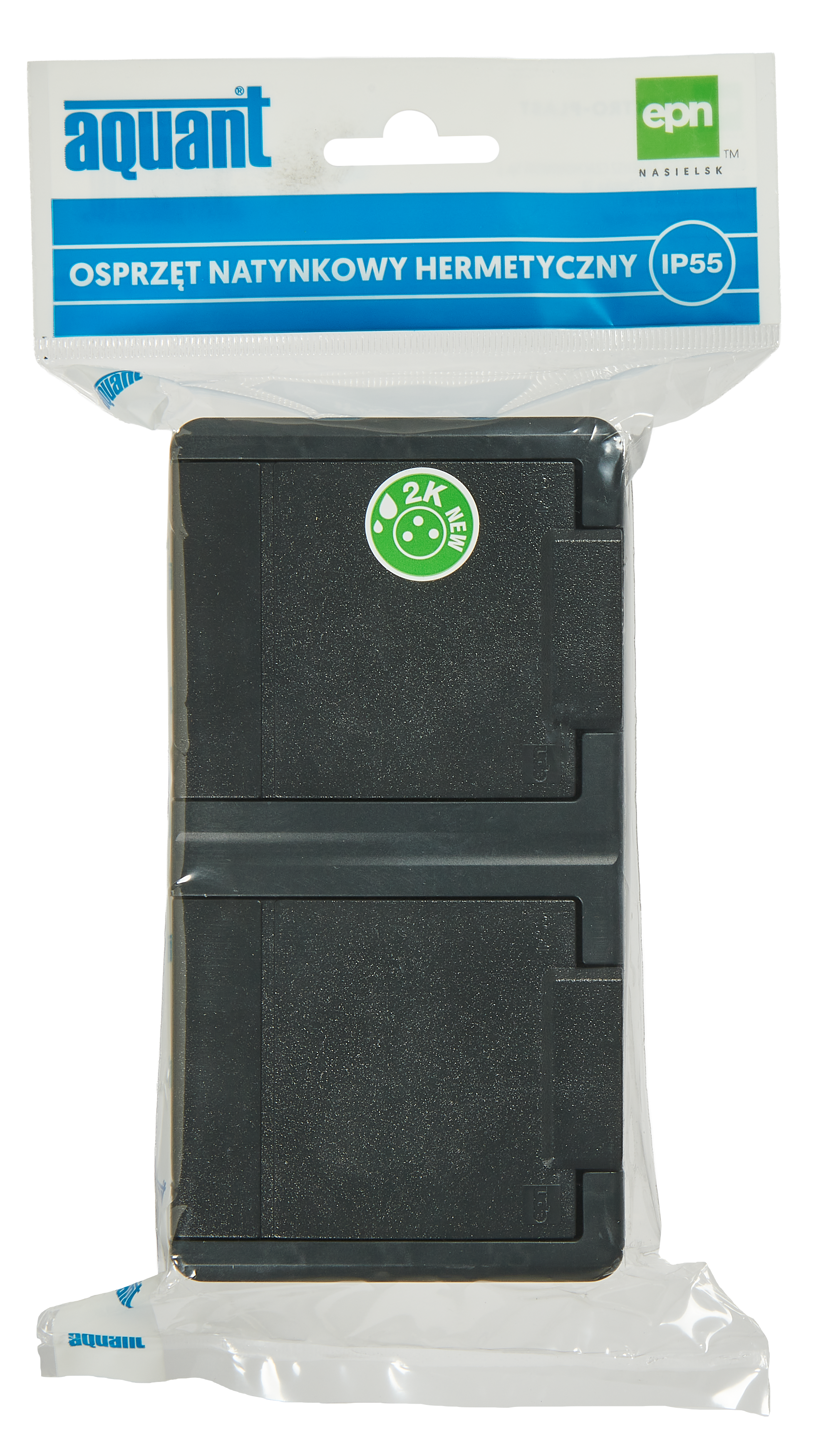 Aquant gniazdo 2X2P+Z IP55 antracyt - 3