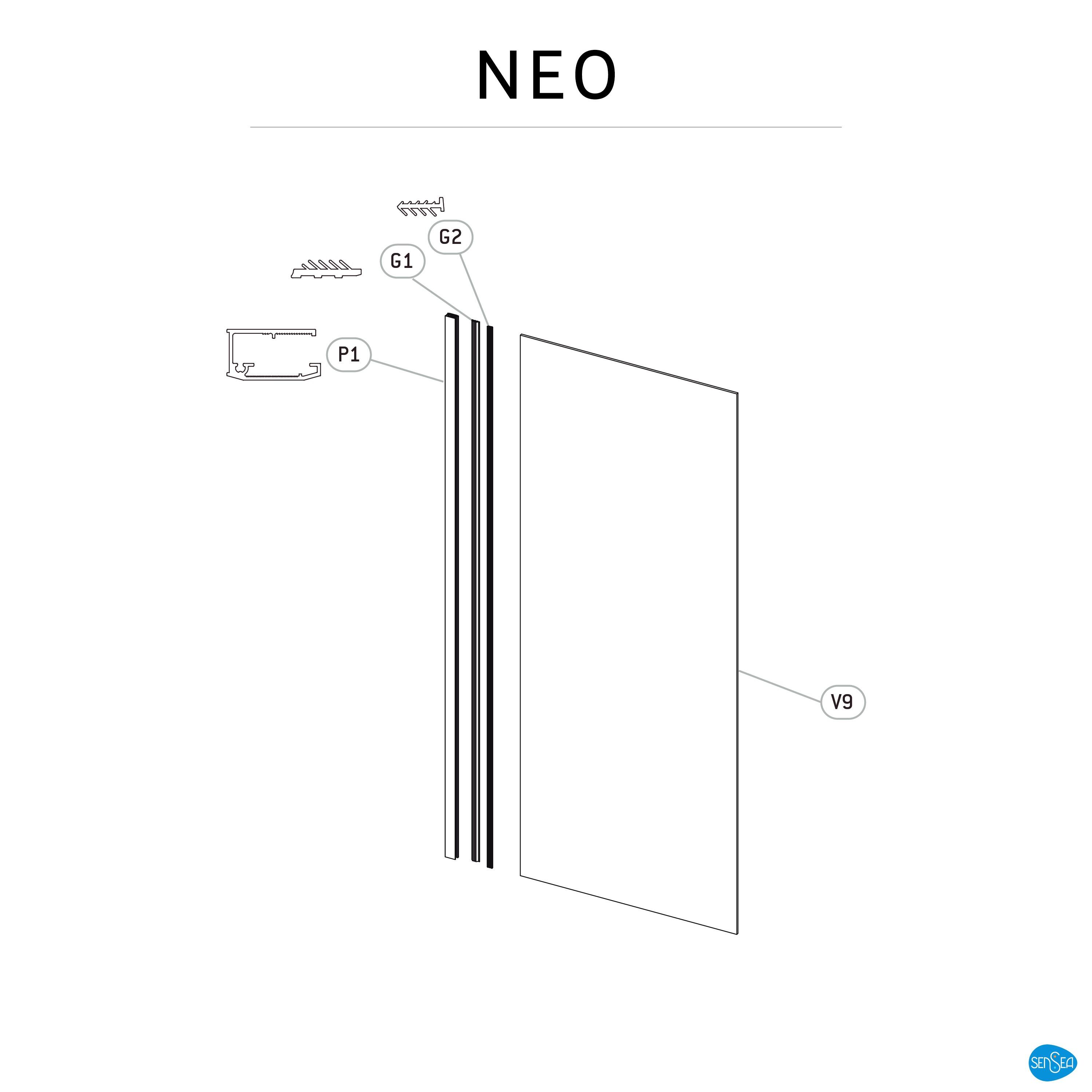Ściana boczna do połączenia z drzwiami przesuwnymi Neo 80 X 200 Sensea - 6