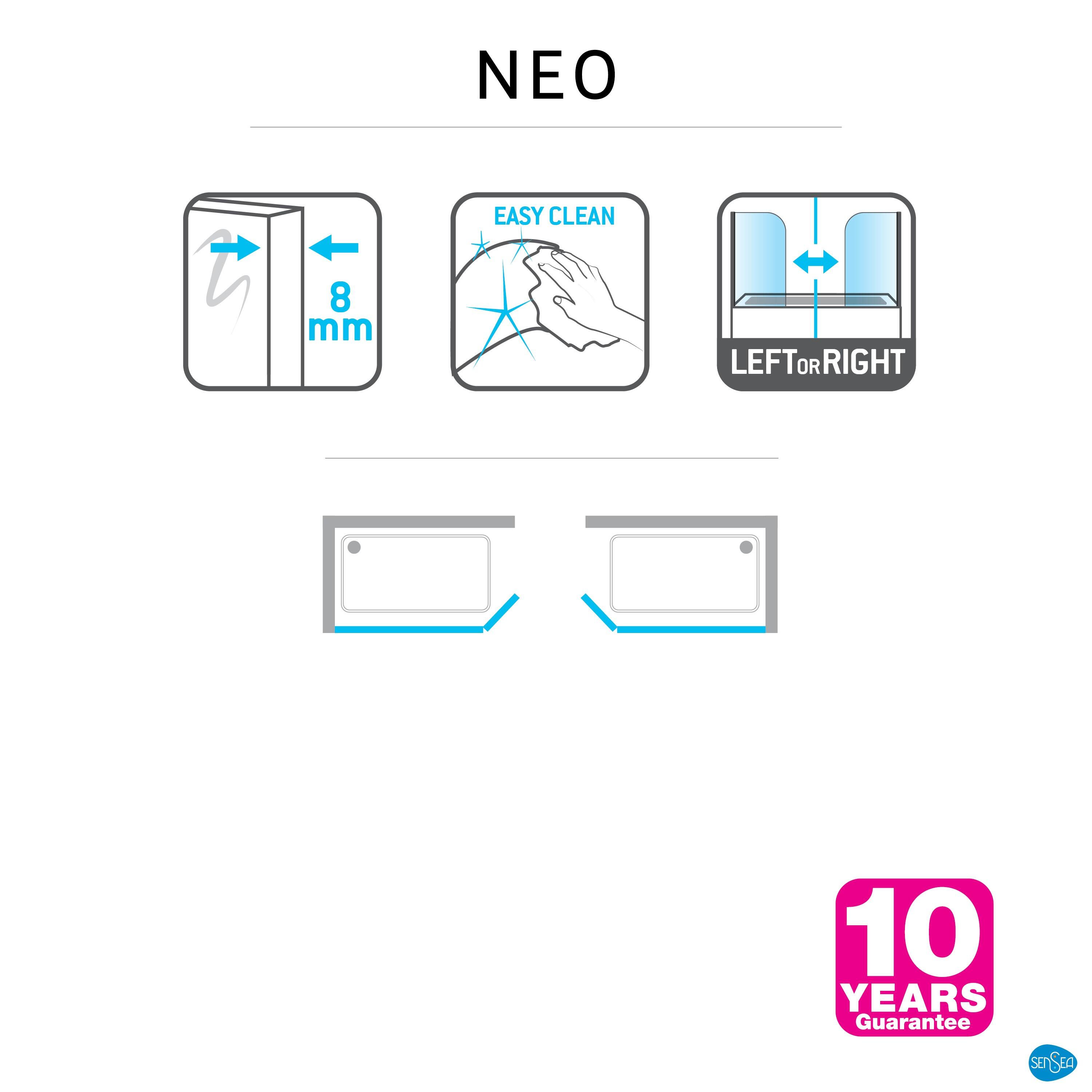 Box doccia walk-in Neo, vetro 8 mm, L 118-119.5 cm x H 200 cm, profilo cromo - 17
