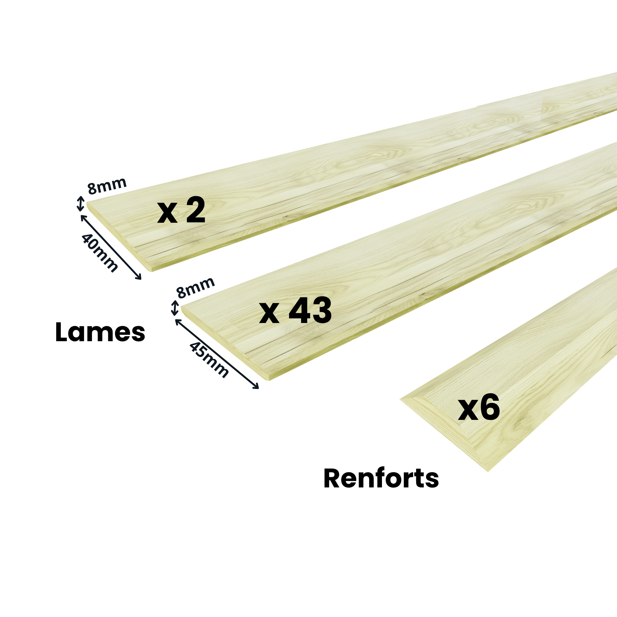 Lames d'occultation en bois OKULTO - Ep.8mm H 153cm - Cerland - 5