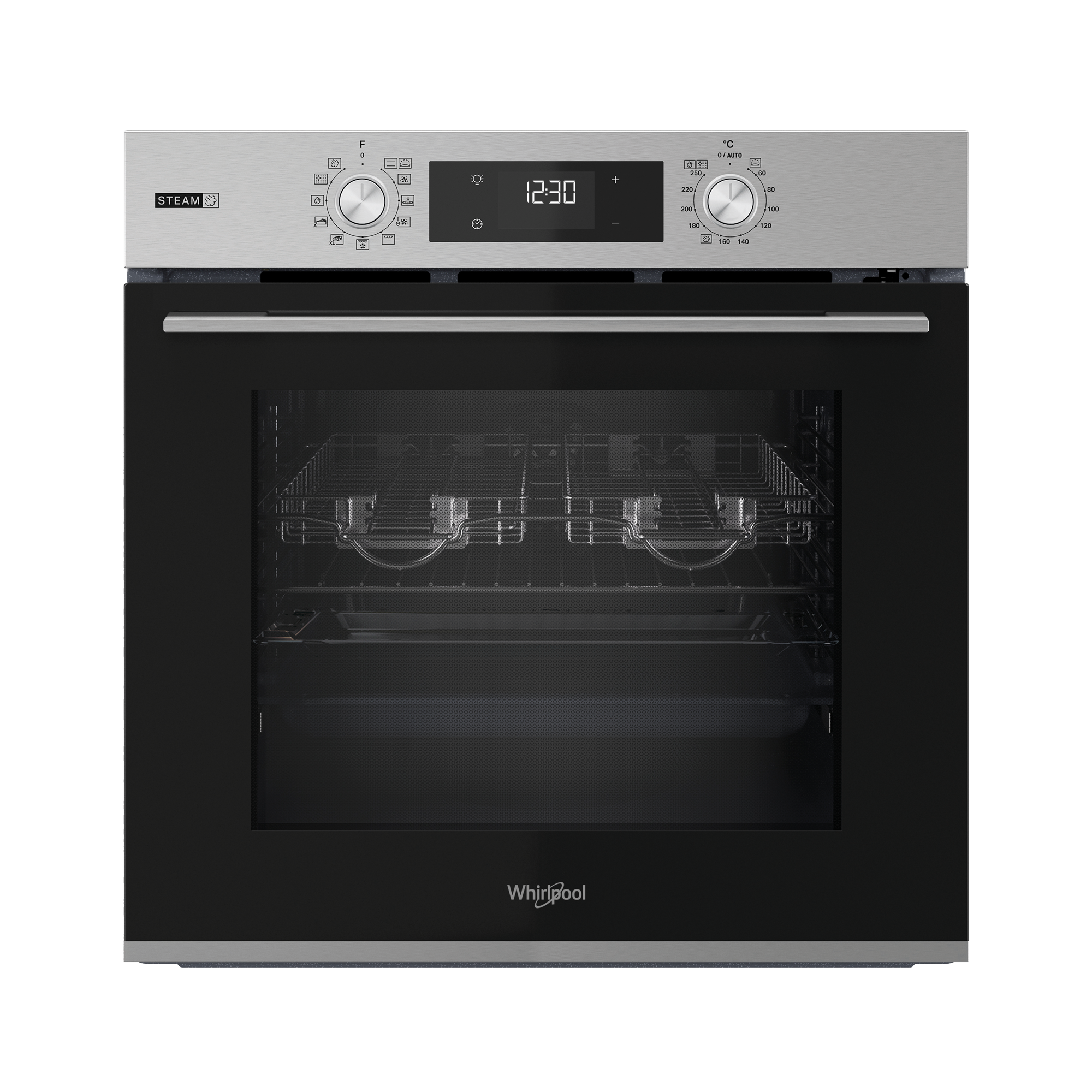 horno multifuncion whirlpool omsk58ru1sax 71l 34kw pirolisis hidrolisis inox clase a