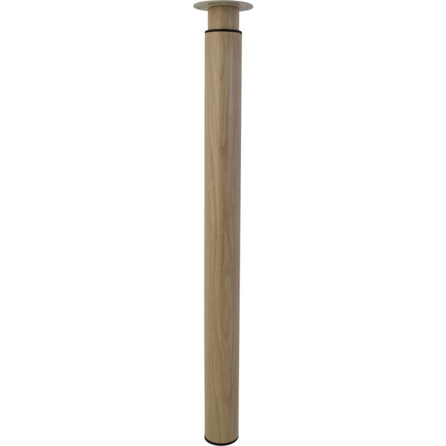 Pied de table BAR PLUS réglable cylindrique, acier hêtre H. max 110 x D.6 cm