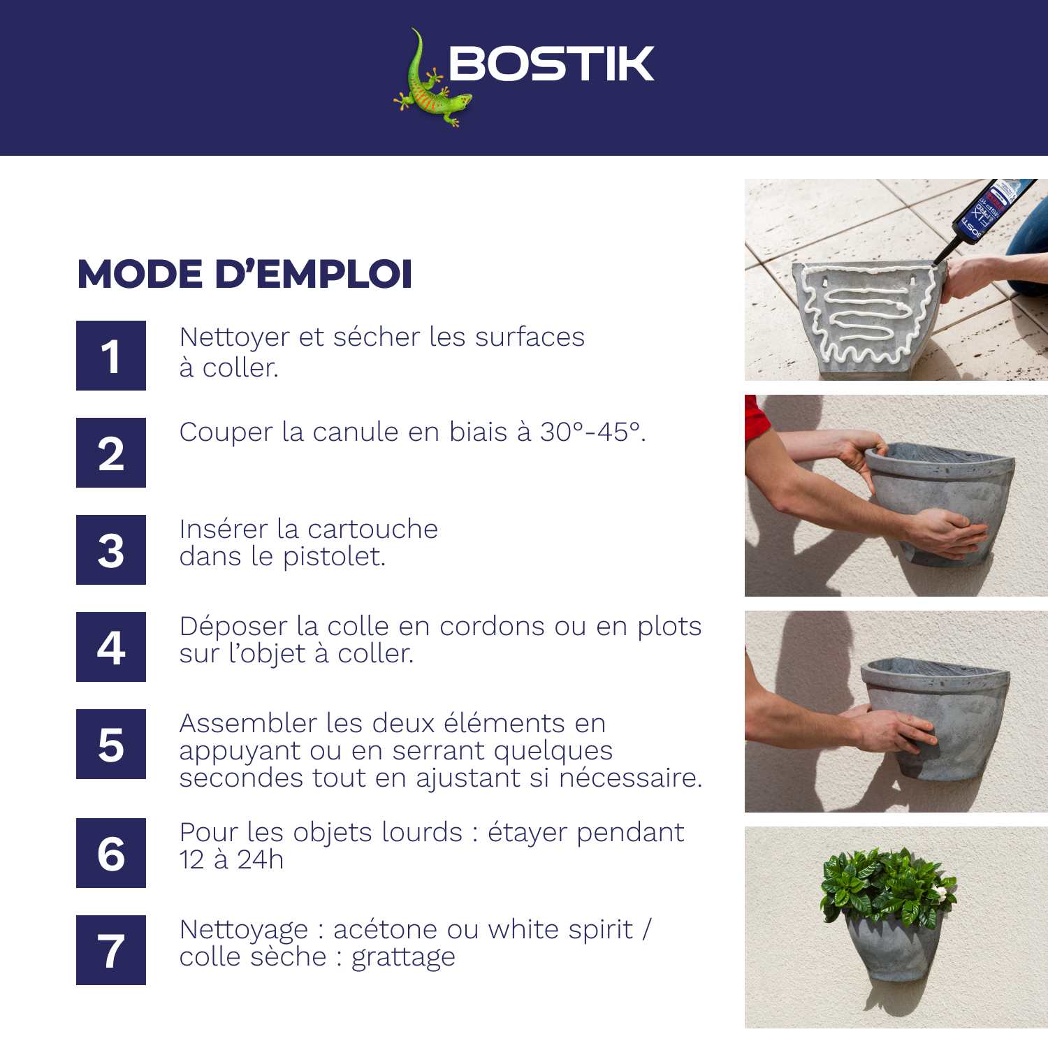 Colle fixation gel MS polymère BOSTIK Cond extrêmes fix&pro msp117 blanc, 290ml - 5