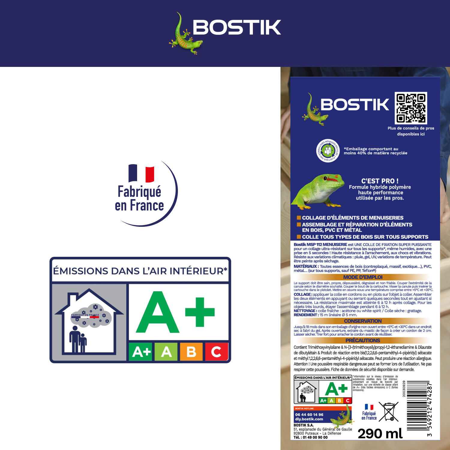 Colle menuiserie MSP 112 290 ml - BOSTIK - 5