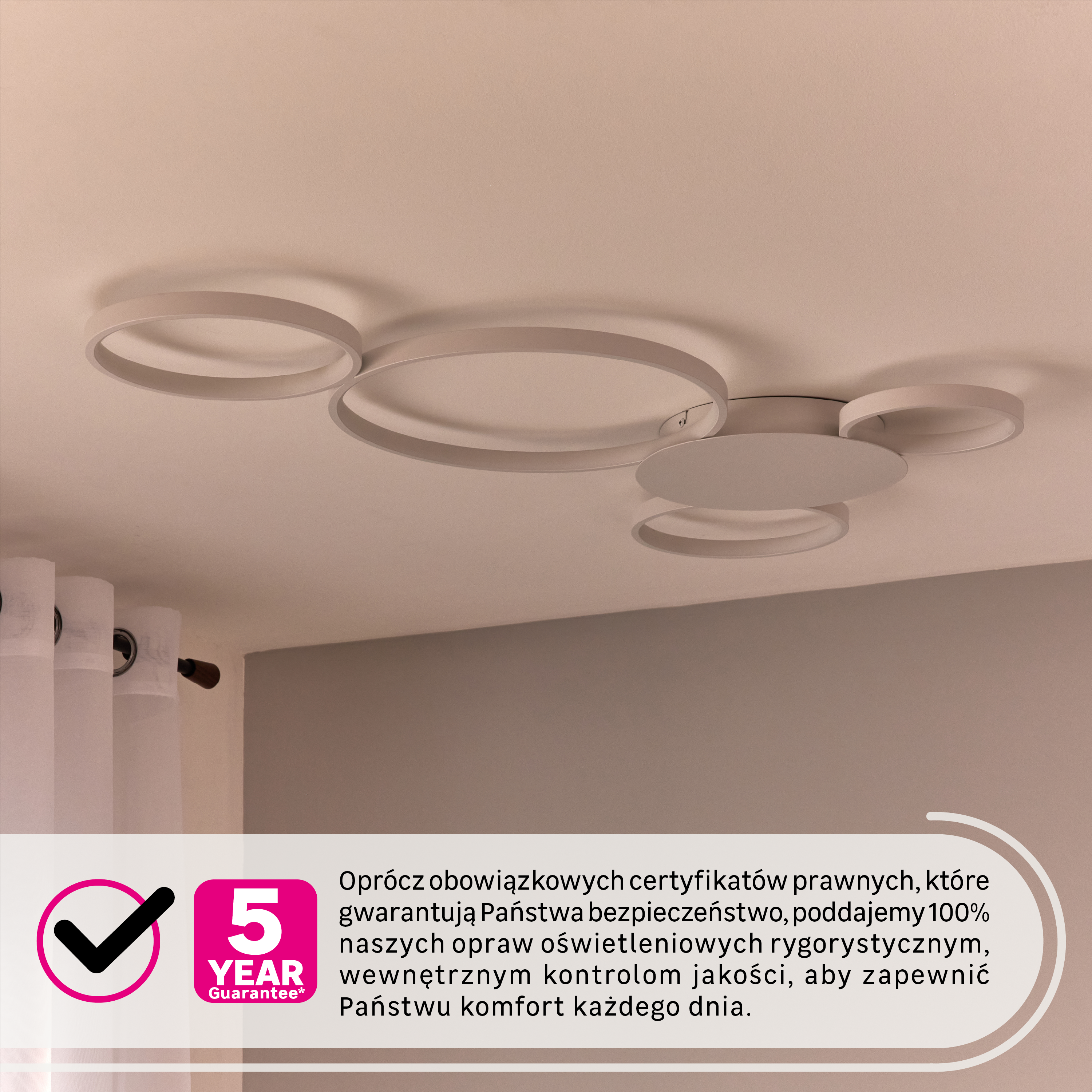 Plafon Tilia LED 7200 lm 41W barwa ciepła, neutralna, zimna 92 cm biały Inspire - 9