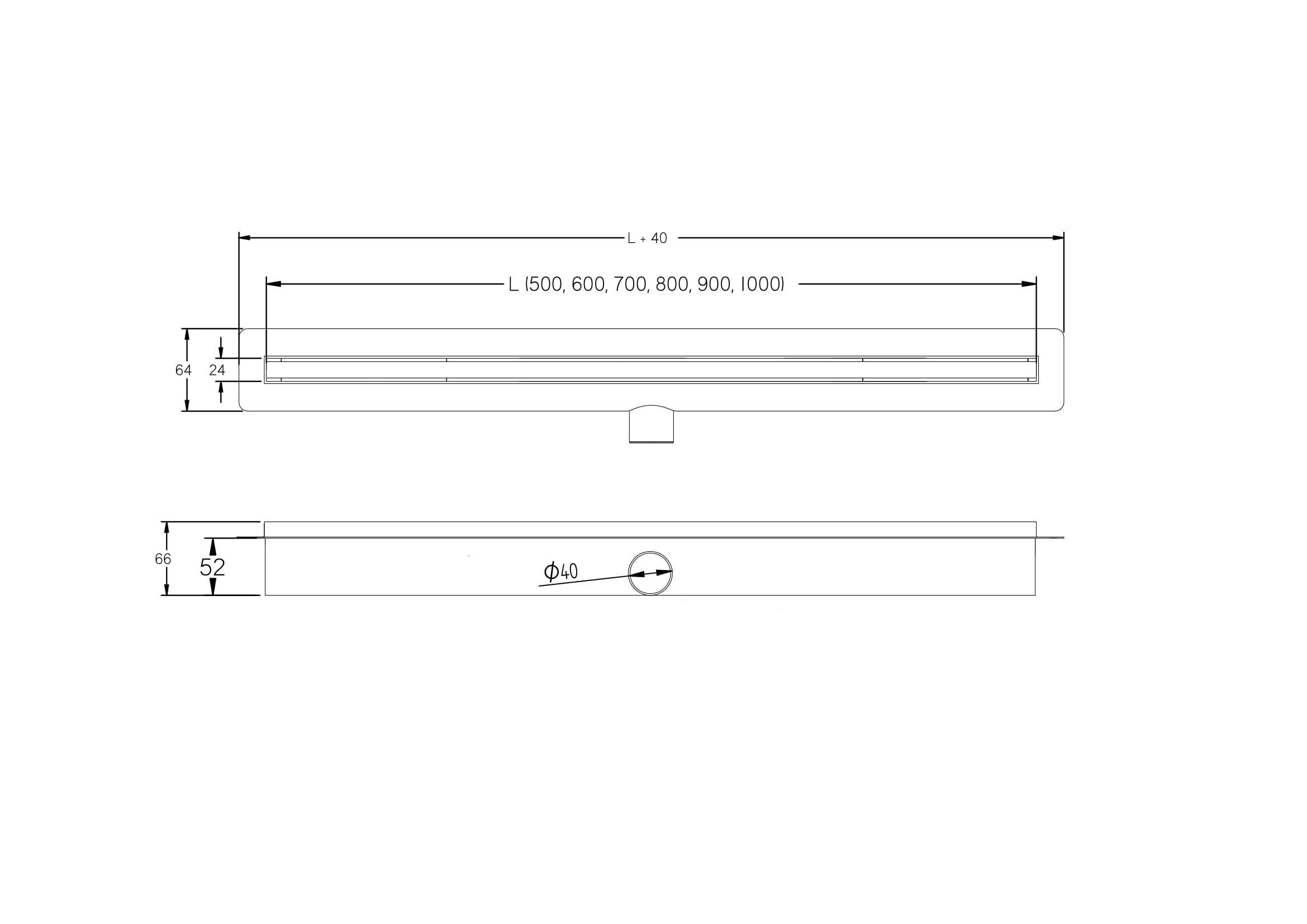 Odpływ liniowy Slim Extra 1000 mm czarny - 3
