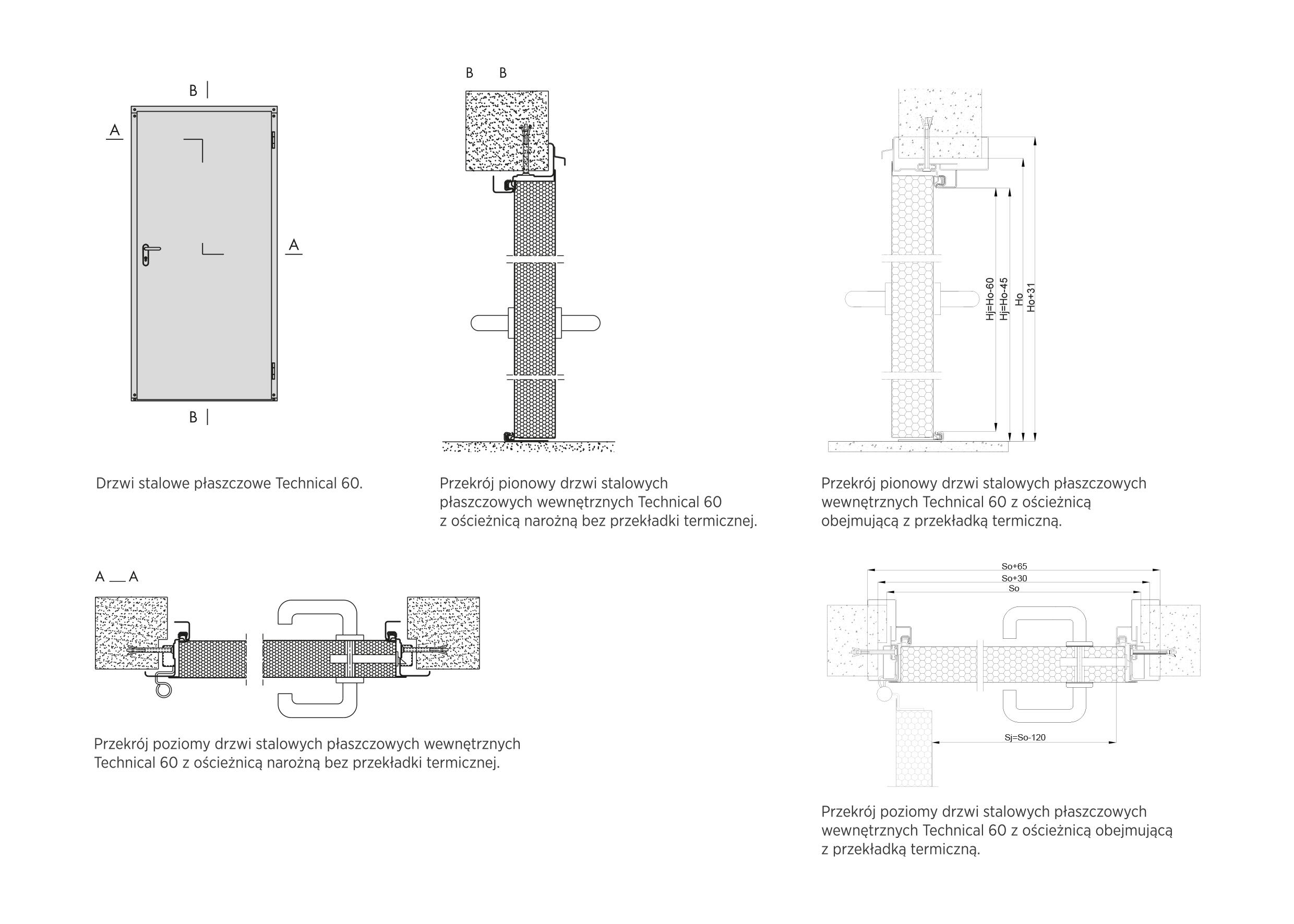 Drzwi techniczne Technical 60, 920x2060,RAL 7035, prawe - 4