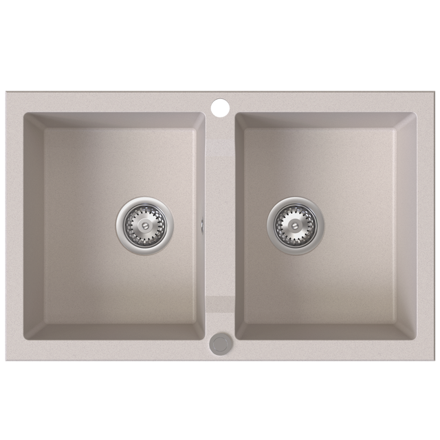 Zlewozmywak granitowy Aveno Duo 79.5x50 cm beżowy Quality