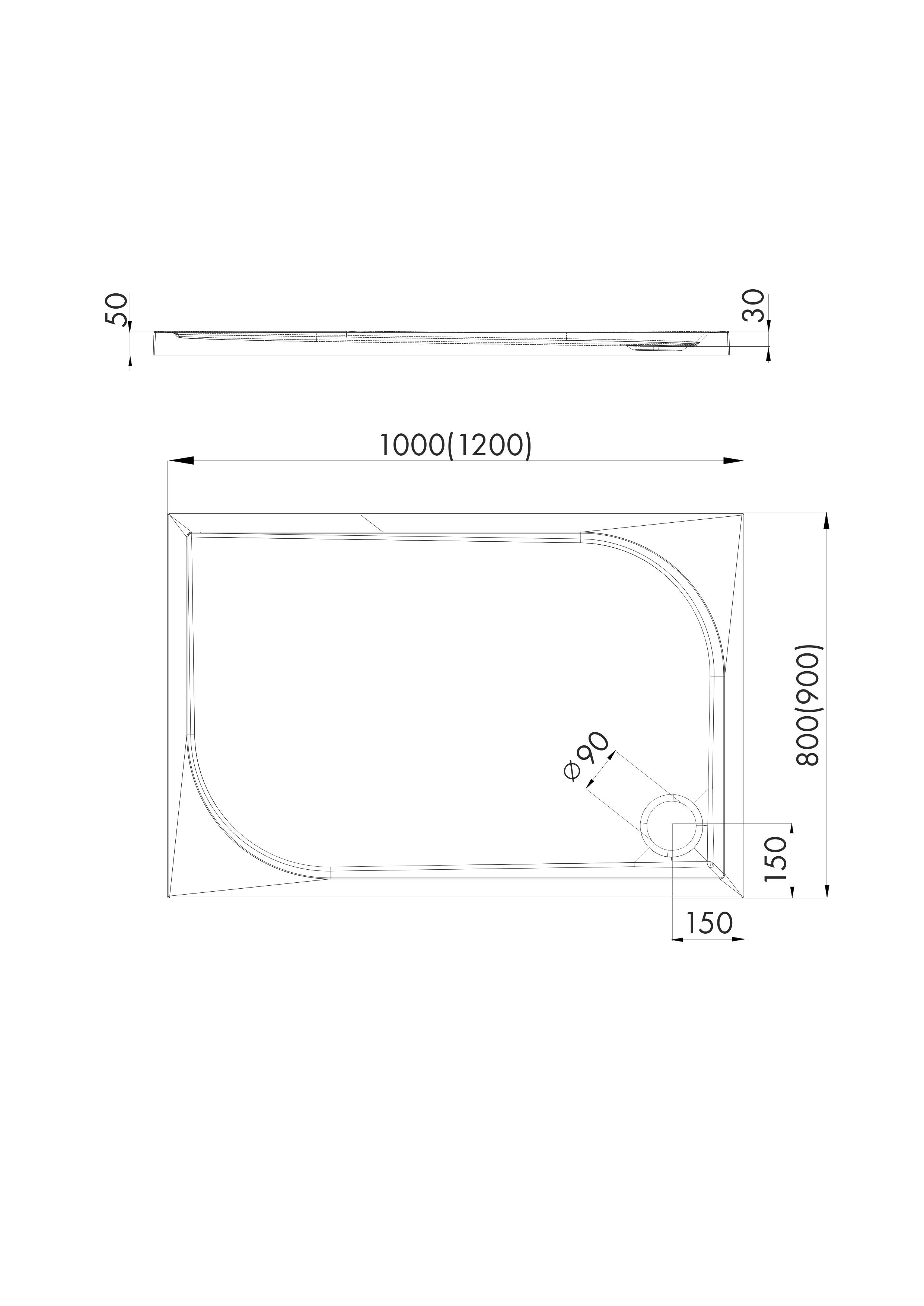 Brodzik kompozytowy Kriolit BRNSD-3-80100-P - 2
