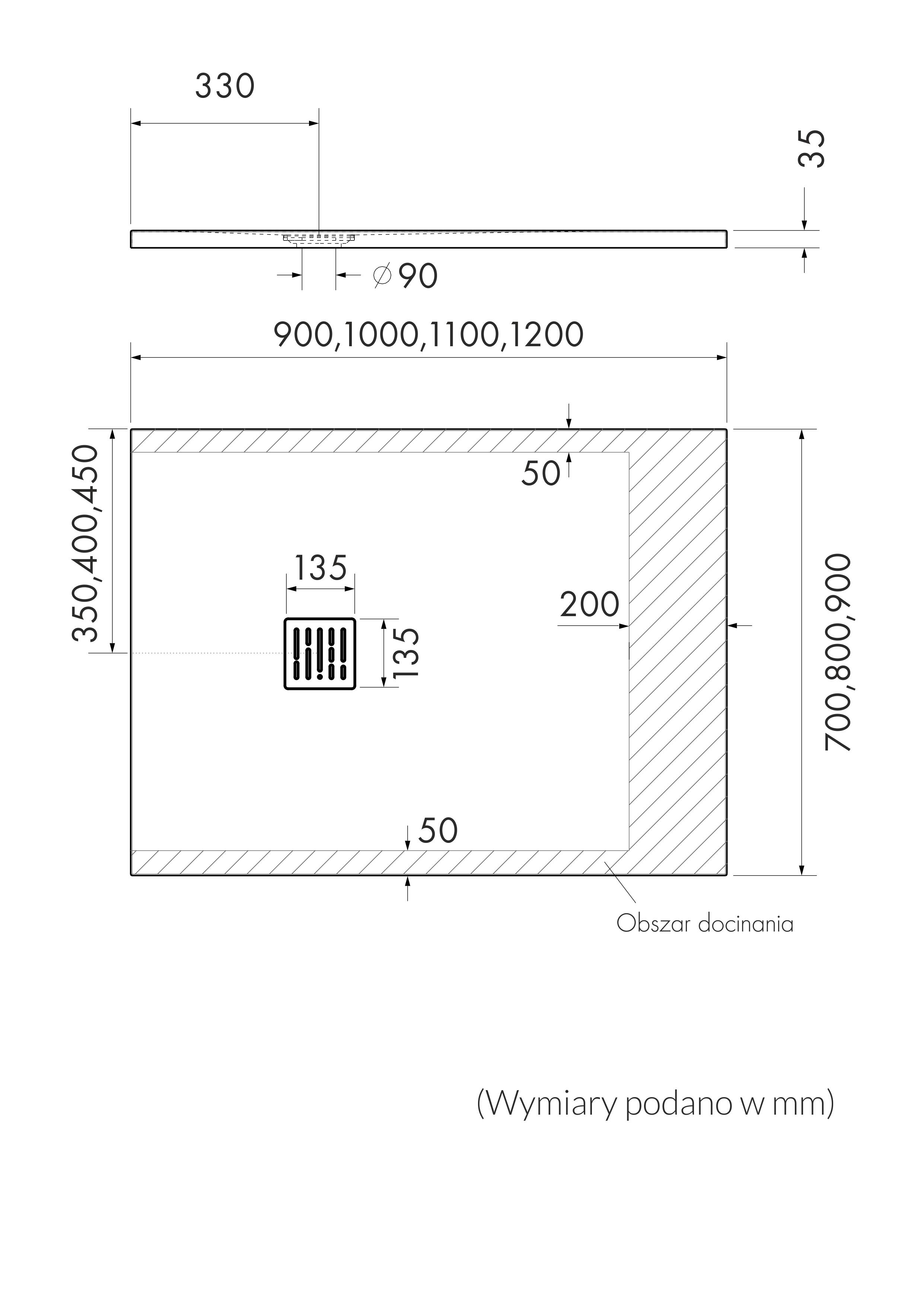 Brodzik kompozytowy Atakamit BRNSD-1-90100-P/B/ST - 2