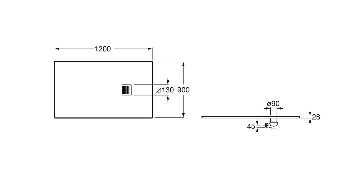 Brodzik kompozytowy Roca Terran 120X90 AP014B0384012 - 2