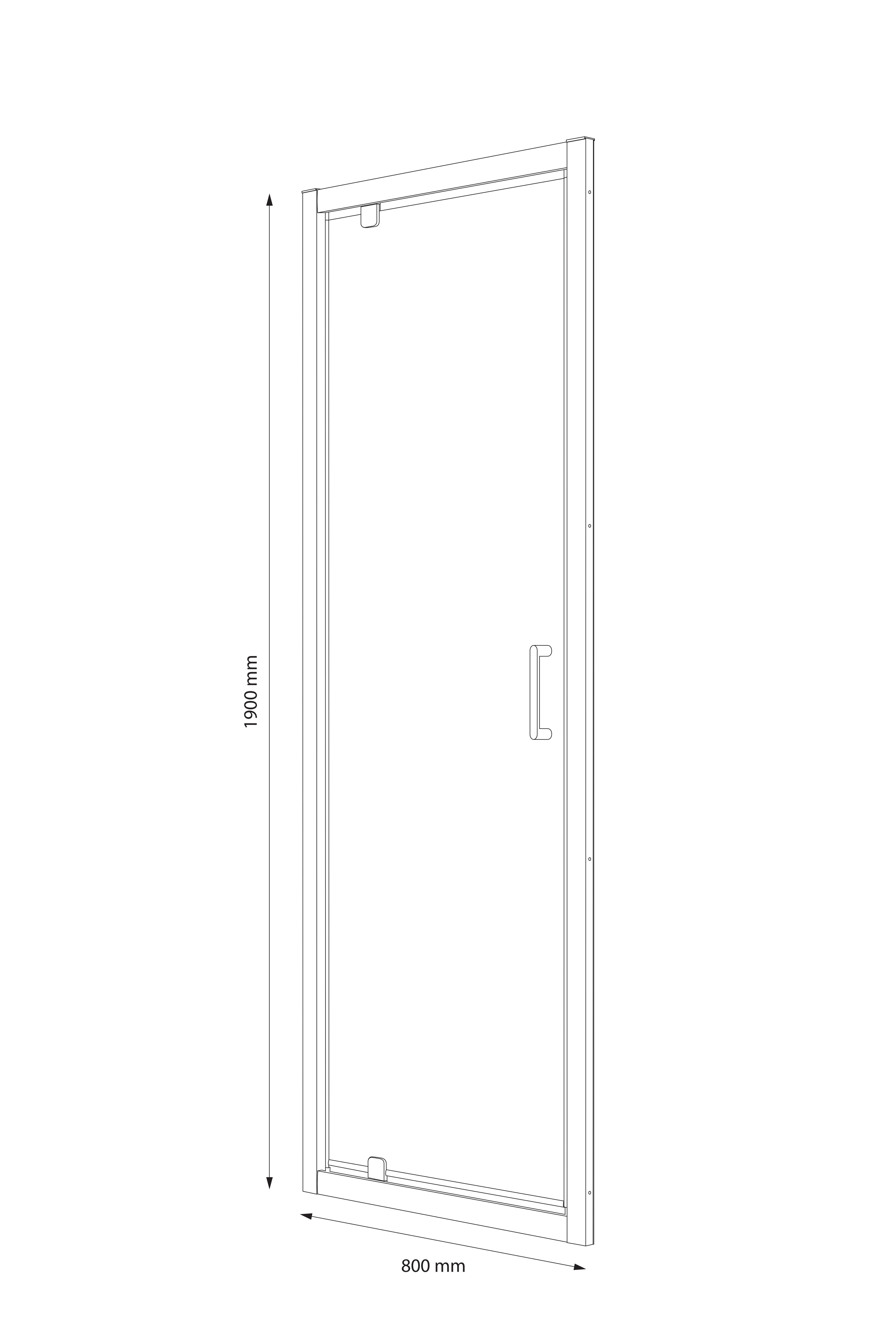 Drzwi prysznicowe Cersanit Pivot 80X190 cm EZZD1000175896 - 4