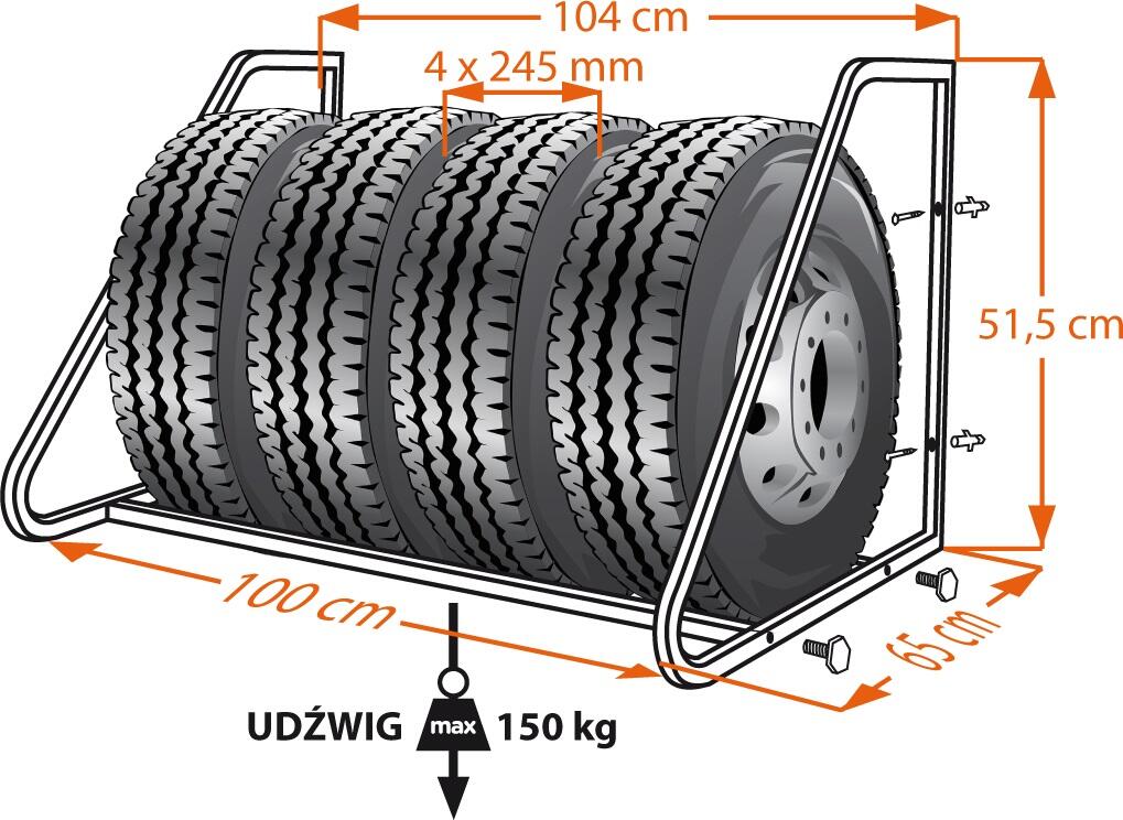 Wieszak na opony MAXI-4 ocynk - 2