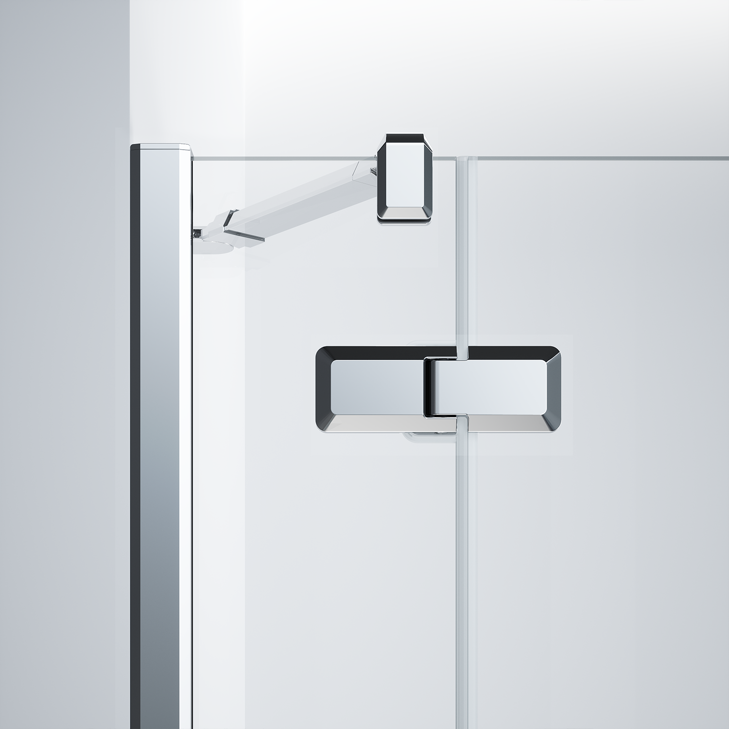 Porta doccia saloon L 87.6-90.5 cm x H 200 cm per nicchia in vetro trasparente SP. 8 mm, profilo lucido cromo, serie Neo - 9