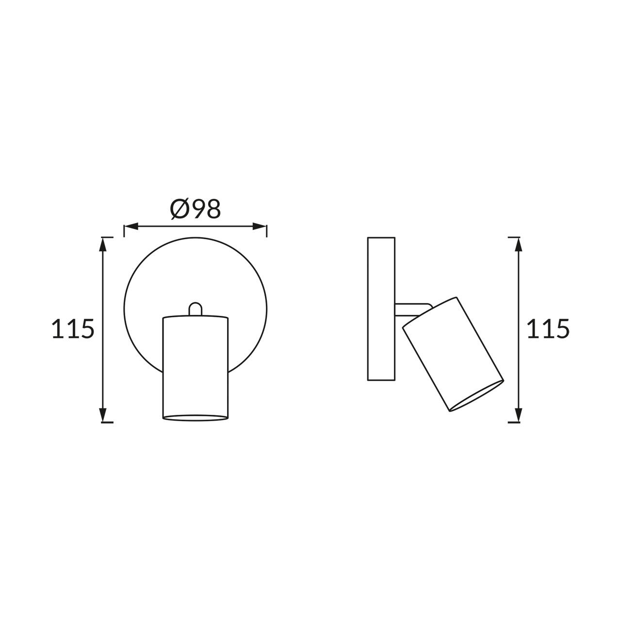 Oprawa ścienno-sufitowa UNO 1C 1x40W E27 czarny - 2