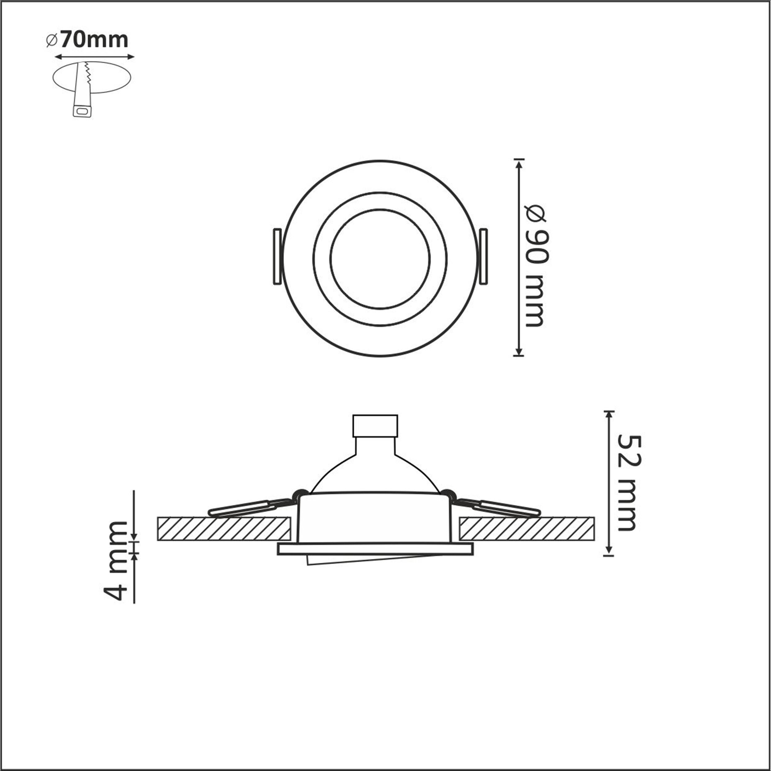 3x Ooczko podtynkowe ruchome Olin LED GU10 250 lm czarne - 4