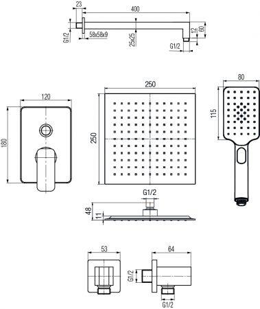 System podtynkowy prysznicowy Valvex Remo czarny - 3