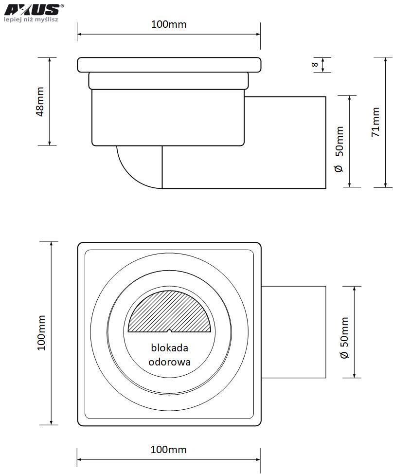 Kratka ściekowa boczna fi 50 mm metalowa - 2