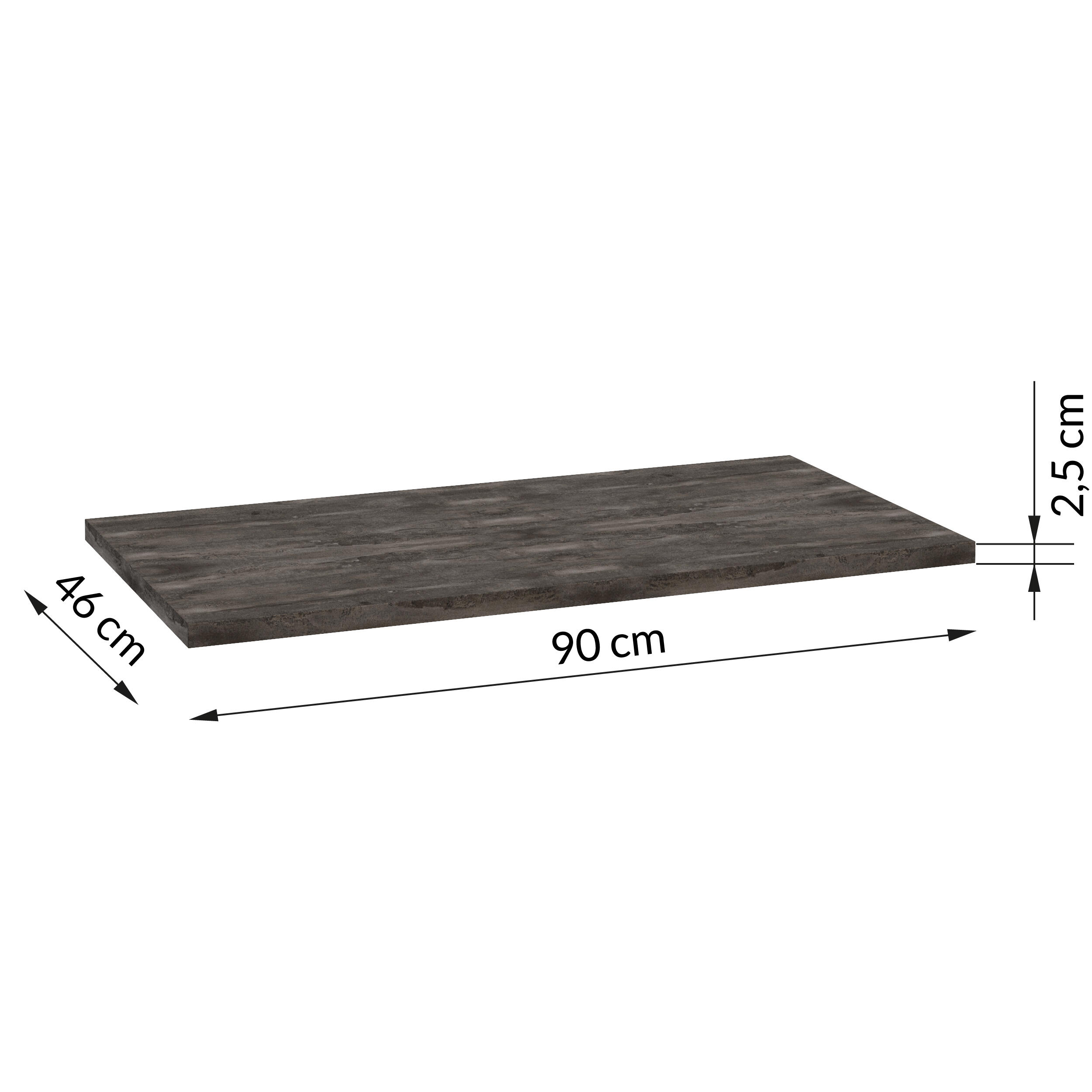 Blat Uni 90 x 46 cm czarny - 3