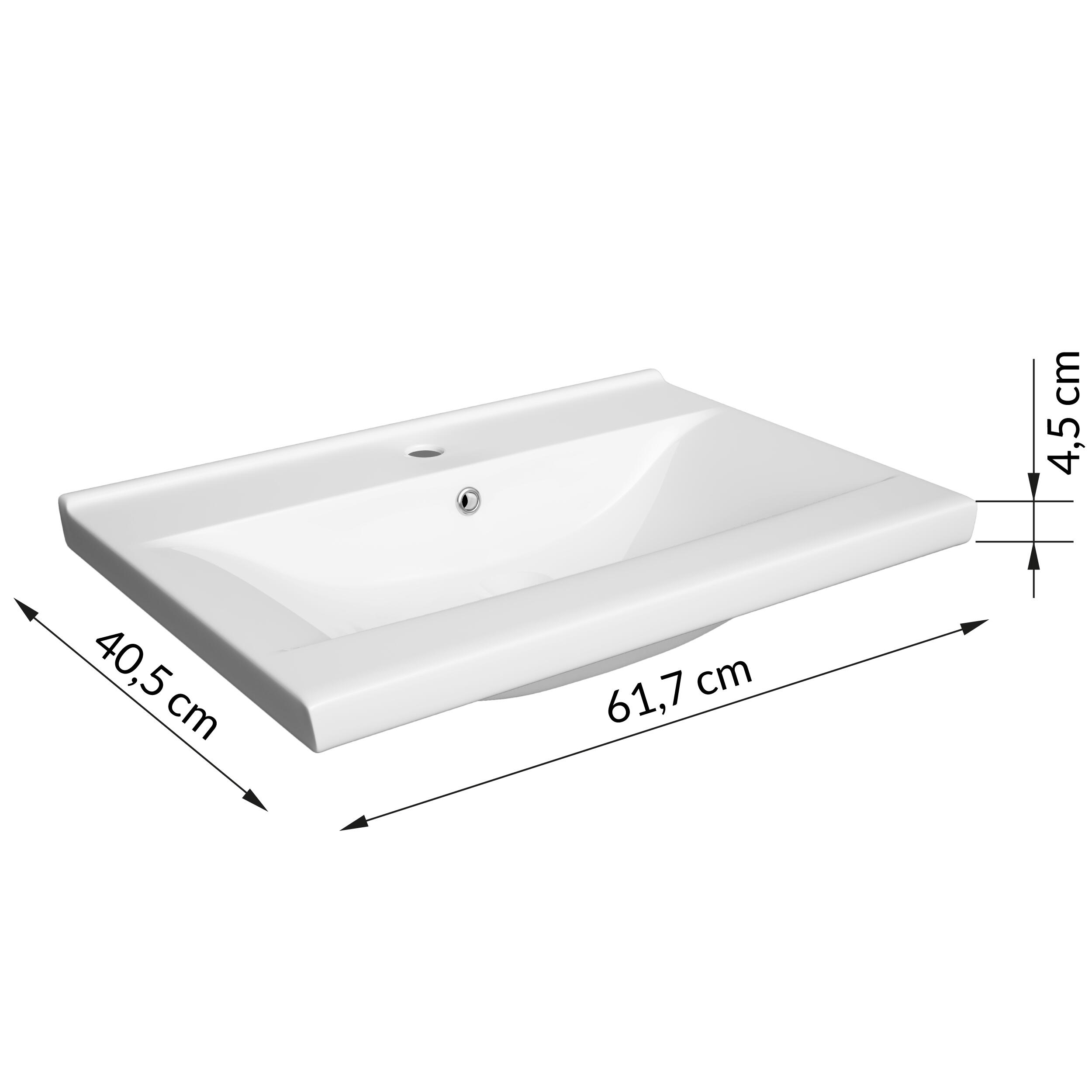 Umywalka meblowa Onas Barcelona 60 x 40.5 cm biała - 2