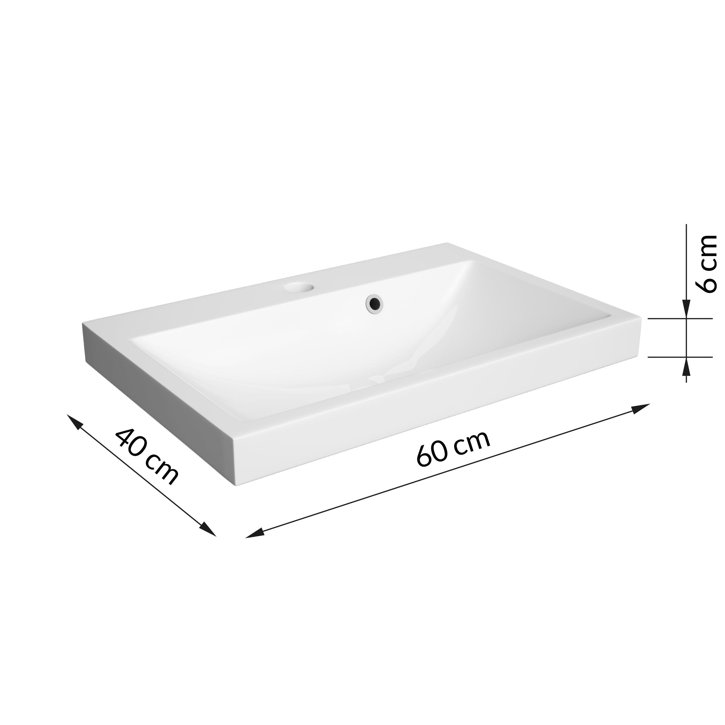 Umywalka meblowa Onas Olex 60 x 40 cm biała - 2
