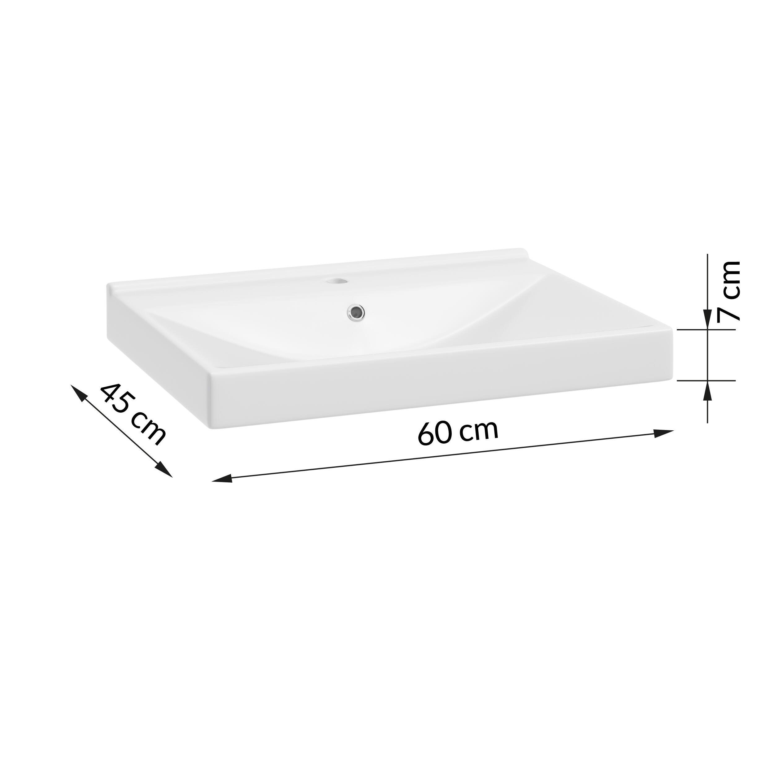 Umywalka meblowa Onas Verso 60 x 46 cm biała - 2